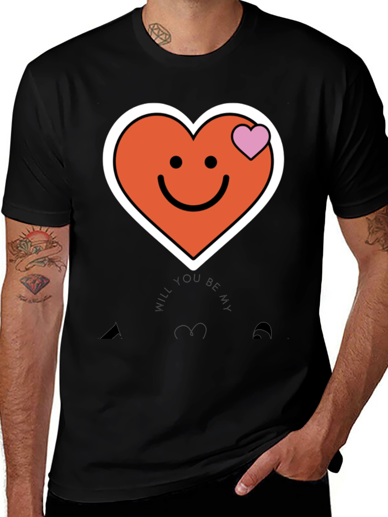 Variant 17 of Heart Smiley Face Graphic Tee