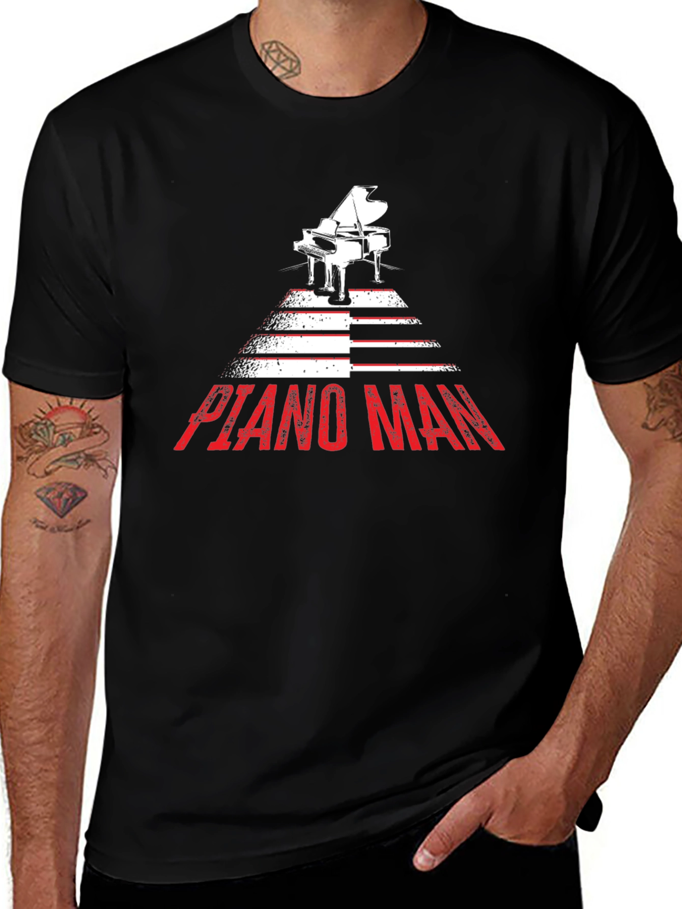 Variant 21 of Piano Man Graphic Tee - Music Lover Shirt