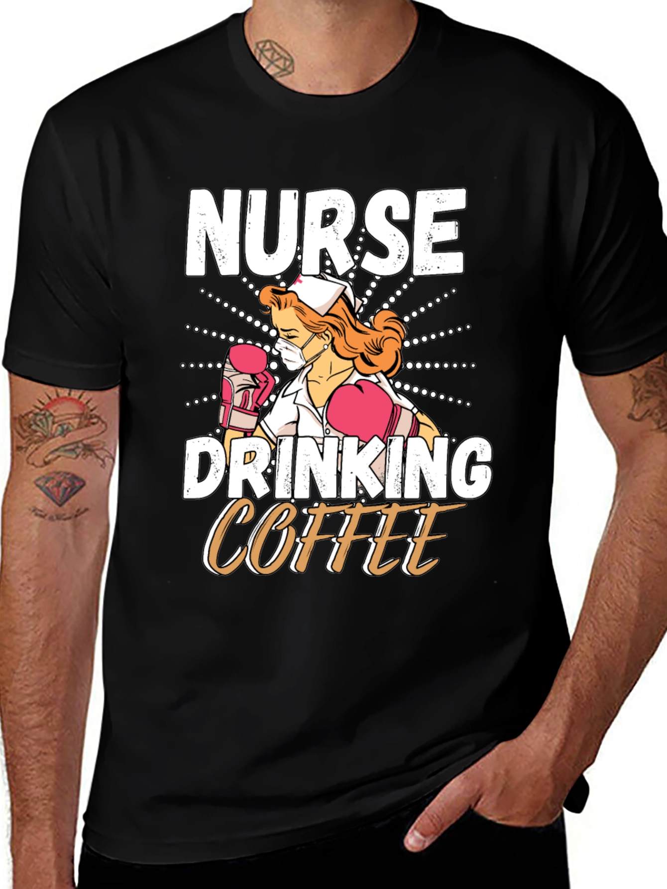 Variant 22 of Nurse Drinking Coffee T-Shirt