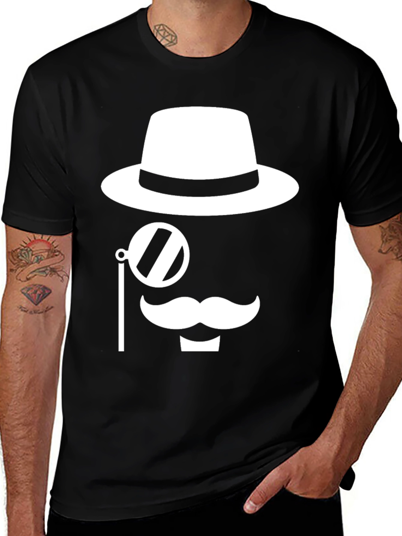 Variant 9 of Gentleman Graphic Tee - Classic Style