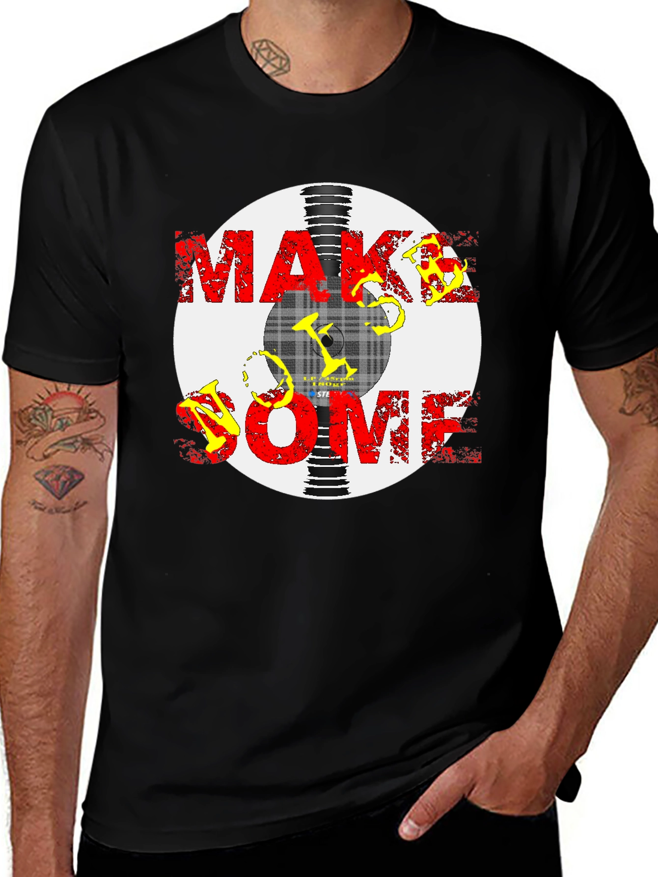 Variant 19 of Make Some Noise Graphic Tee - Black