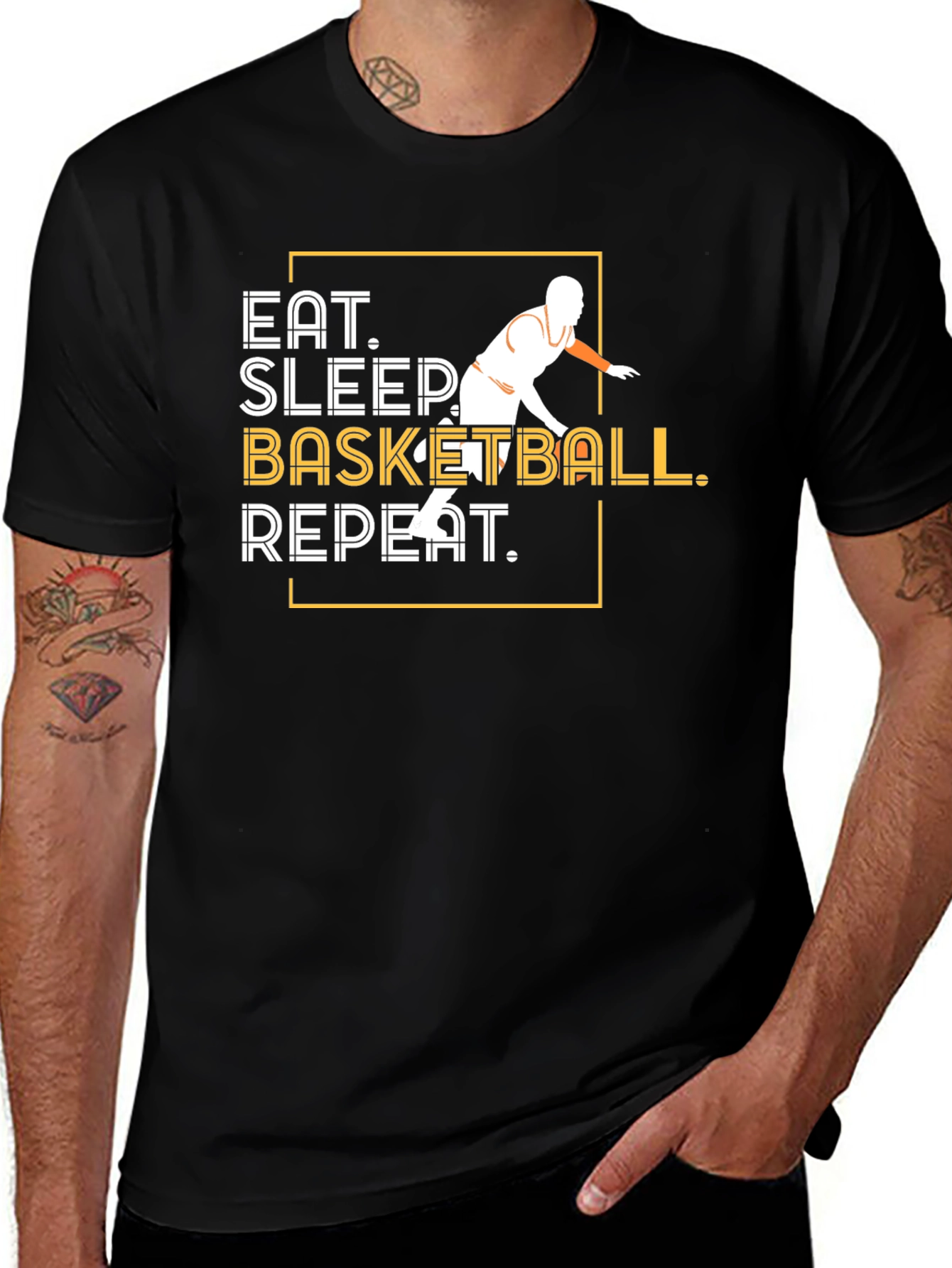 Variant 10 of Eat Sleep Basketball Repeat Graphic Tee