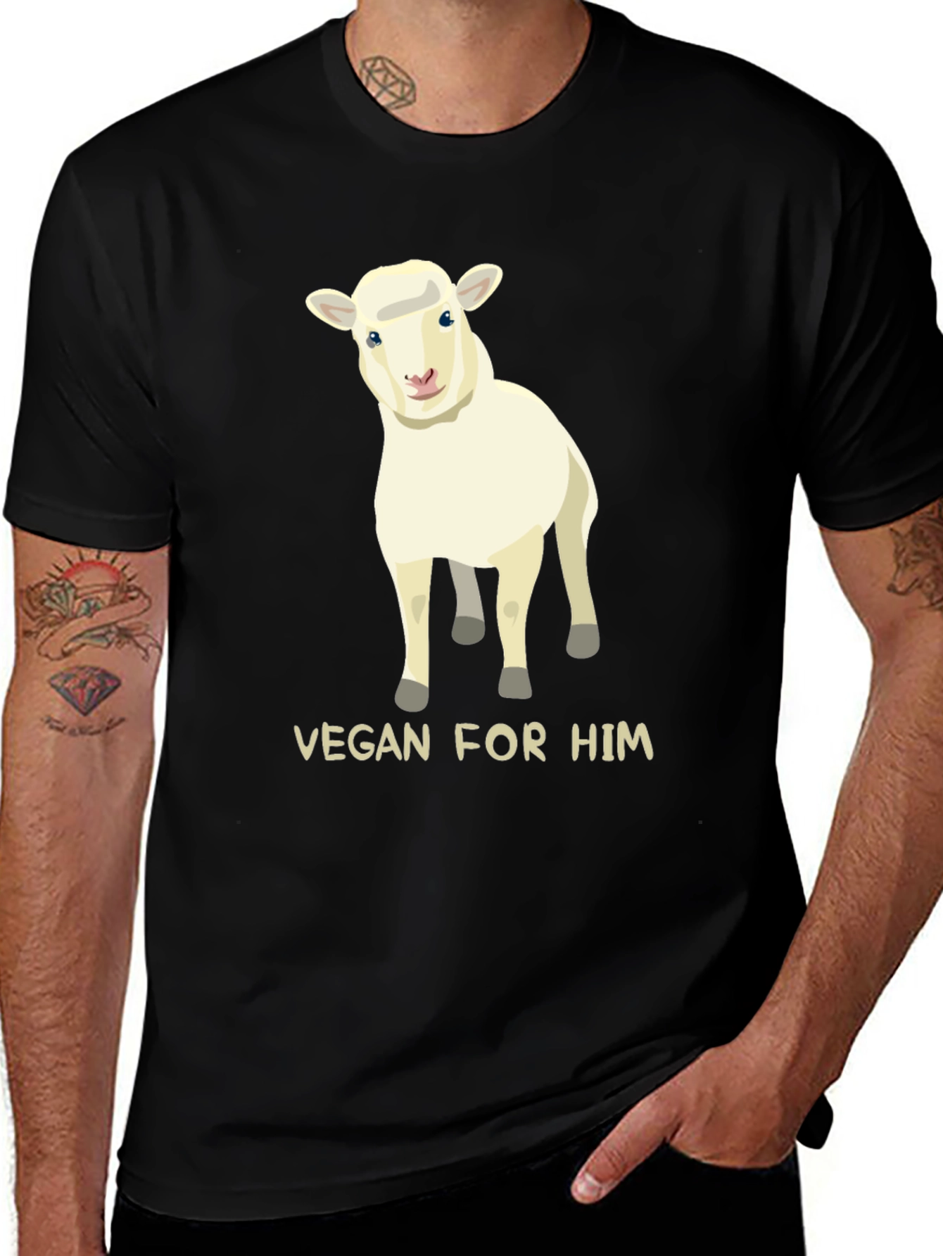 Variant 7 of Vegan For Him Sheep Graphic Tee