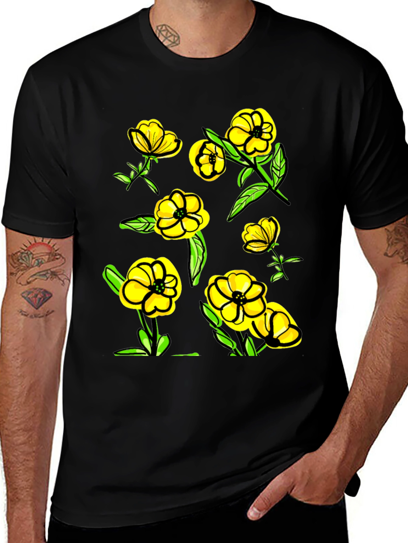 Floral Print Crew Neck T-Shirt