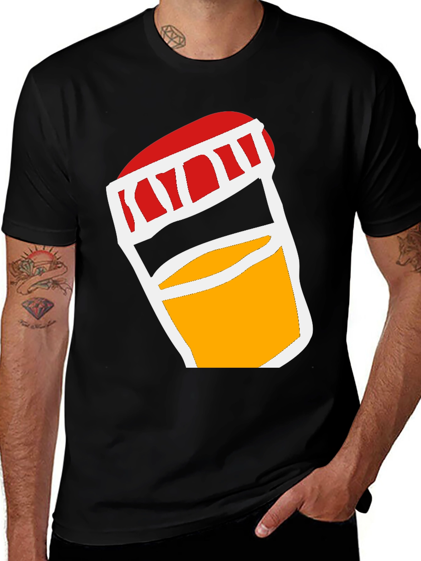 Variant 5 of Funky Jar Graphic Tee - Black Cotton Blend