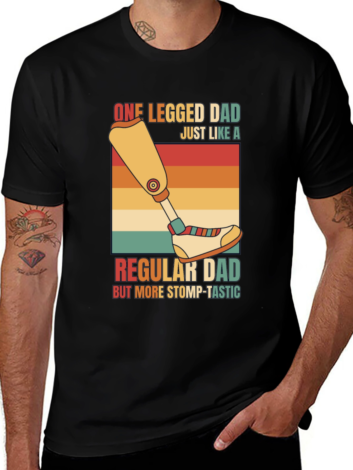 One Legged Dad T-Shirt - Stomp-Tastic Humor Tee