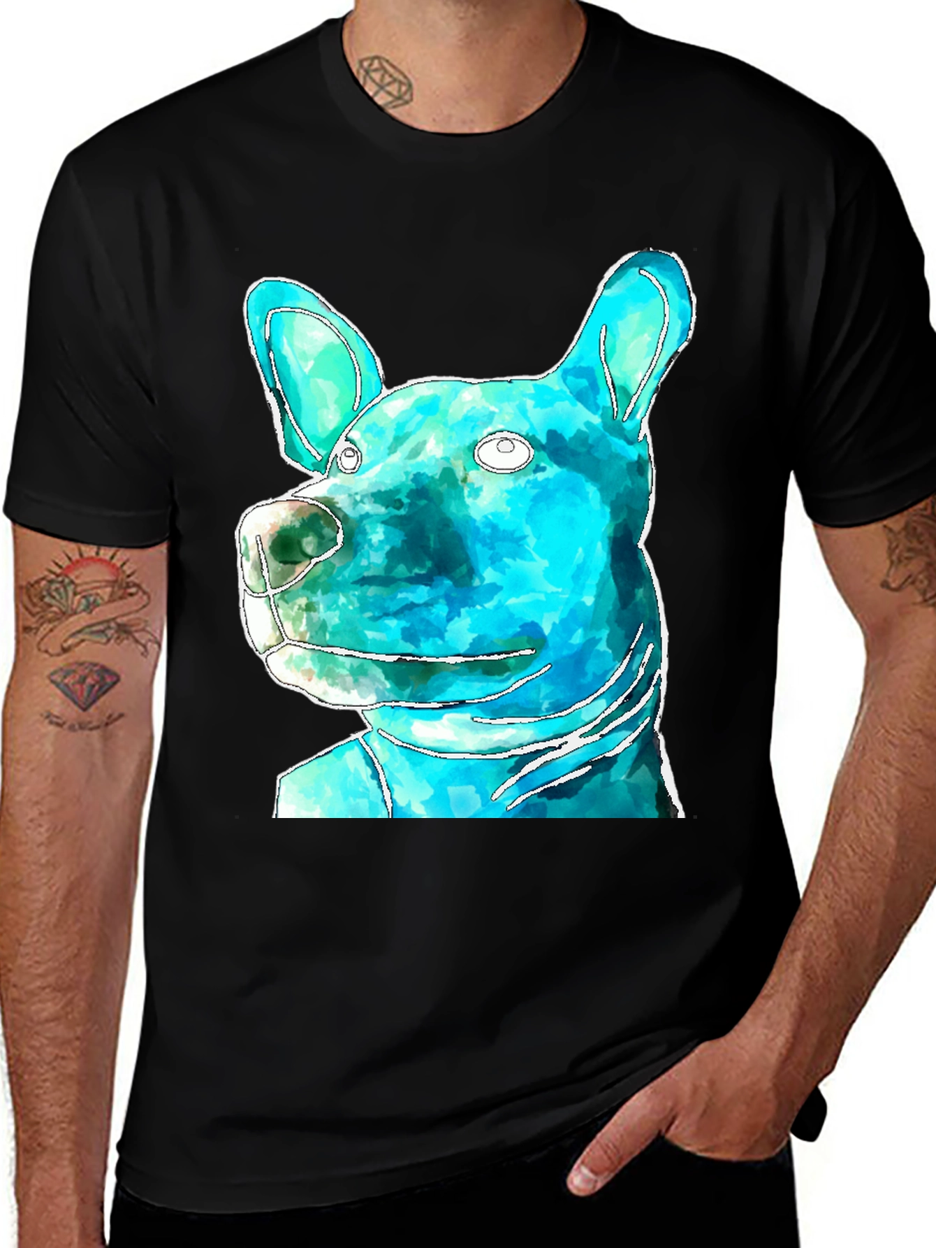 Variant 19 of Dog Art Black T-Shirt