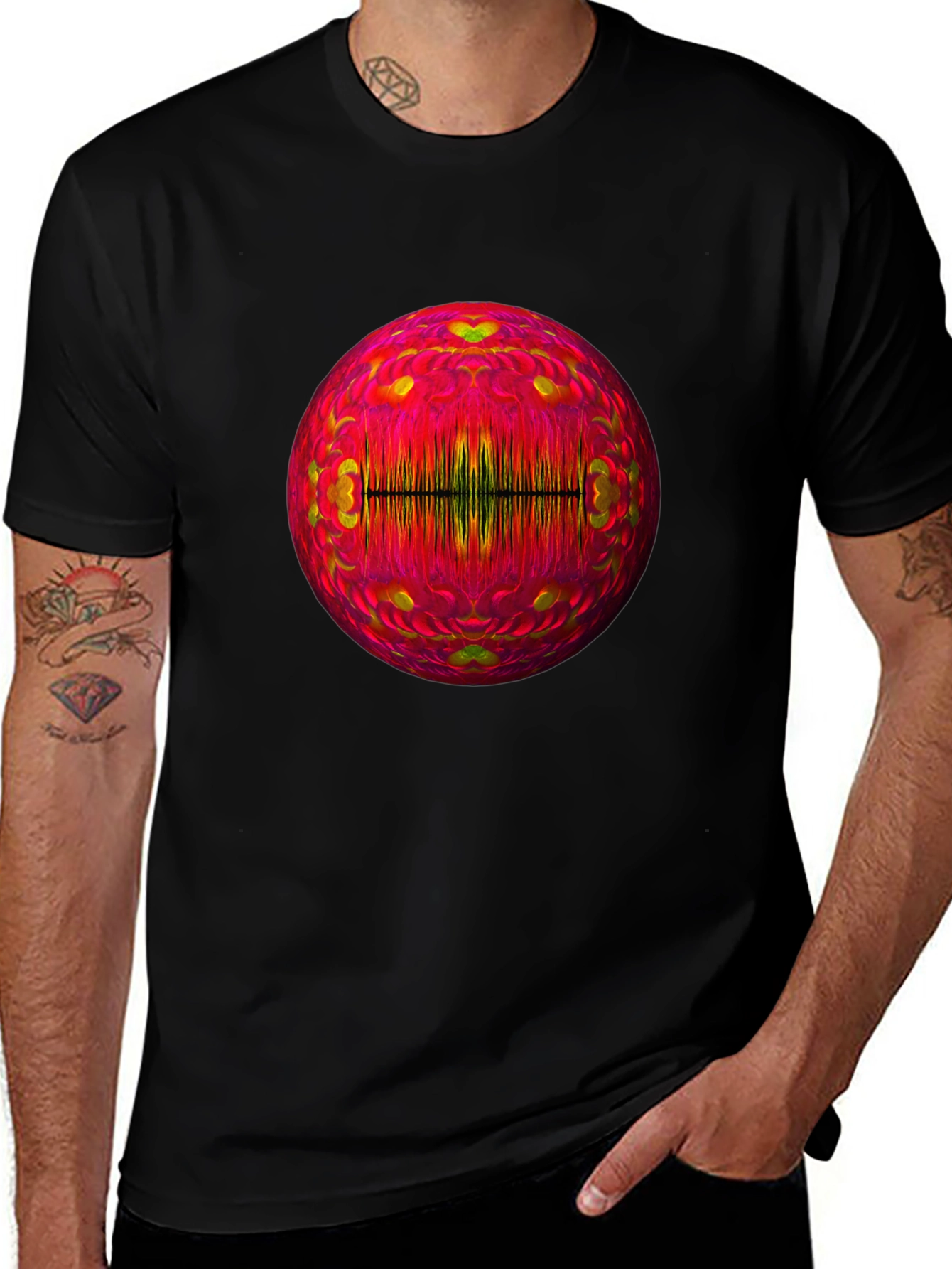 Variant 22 of Abstract Floral Orb Graphic Tee
