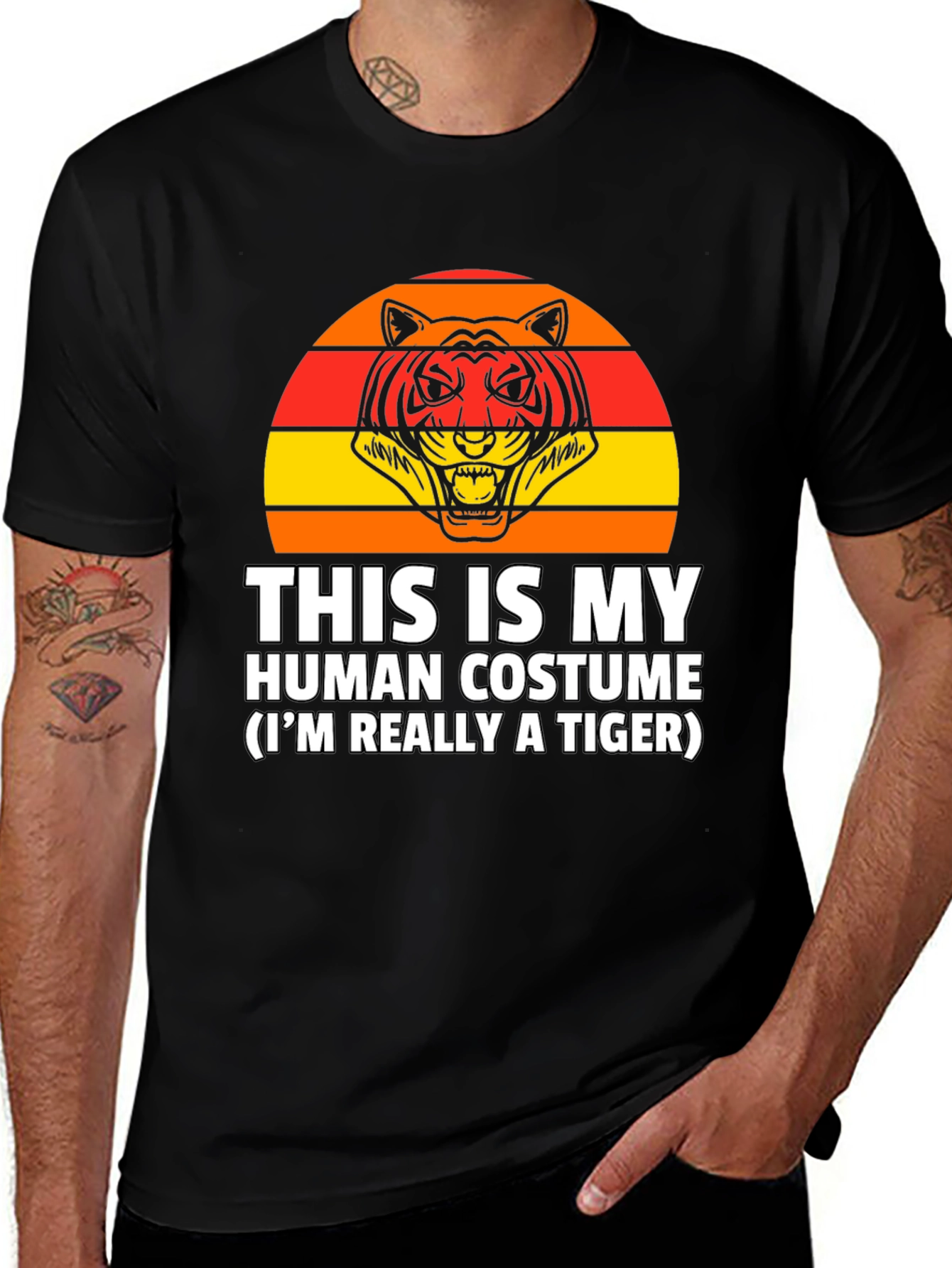 Variant 8 of Human Costume Tiger Graphic T-Shirt