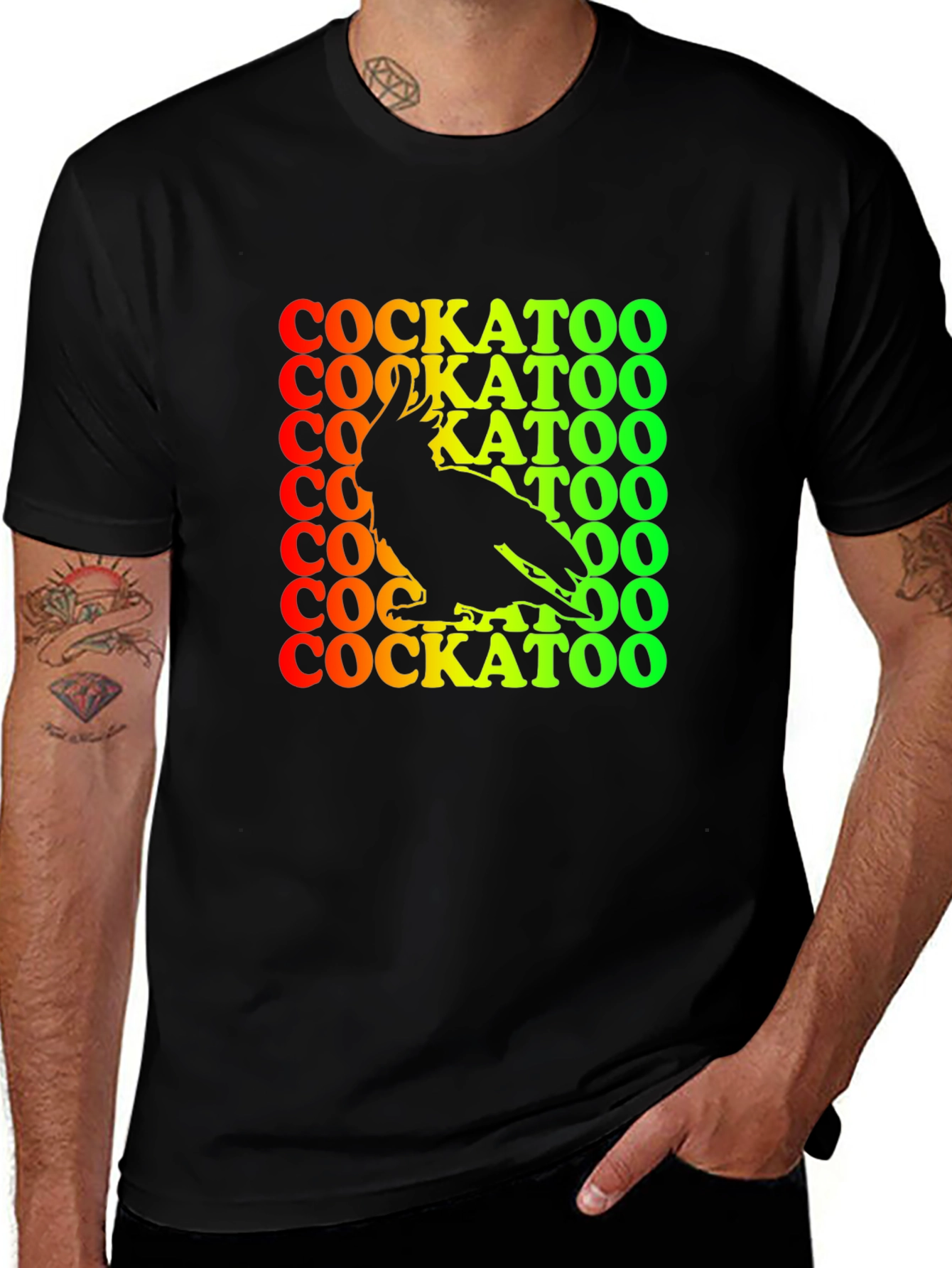 Variant 9 of Cockatoo Graphic Tee - Men's Black T-Shirt