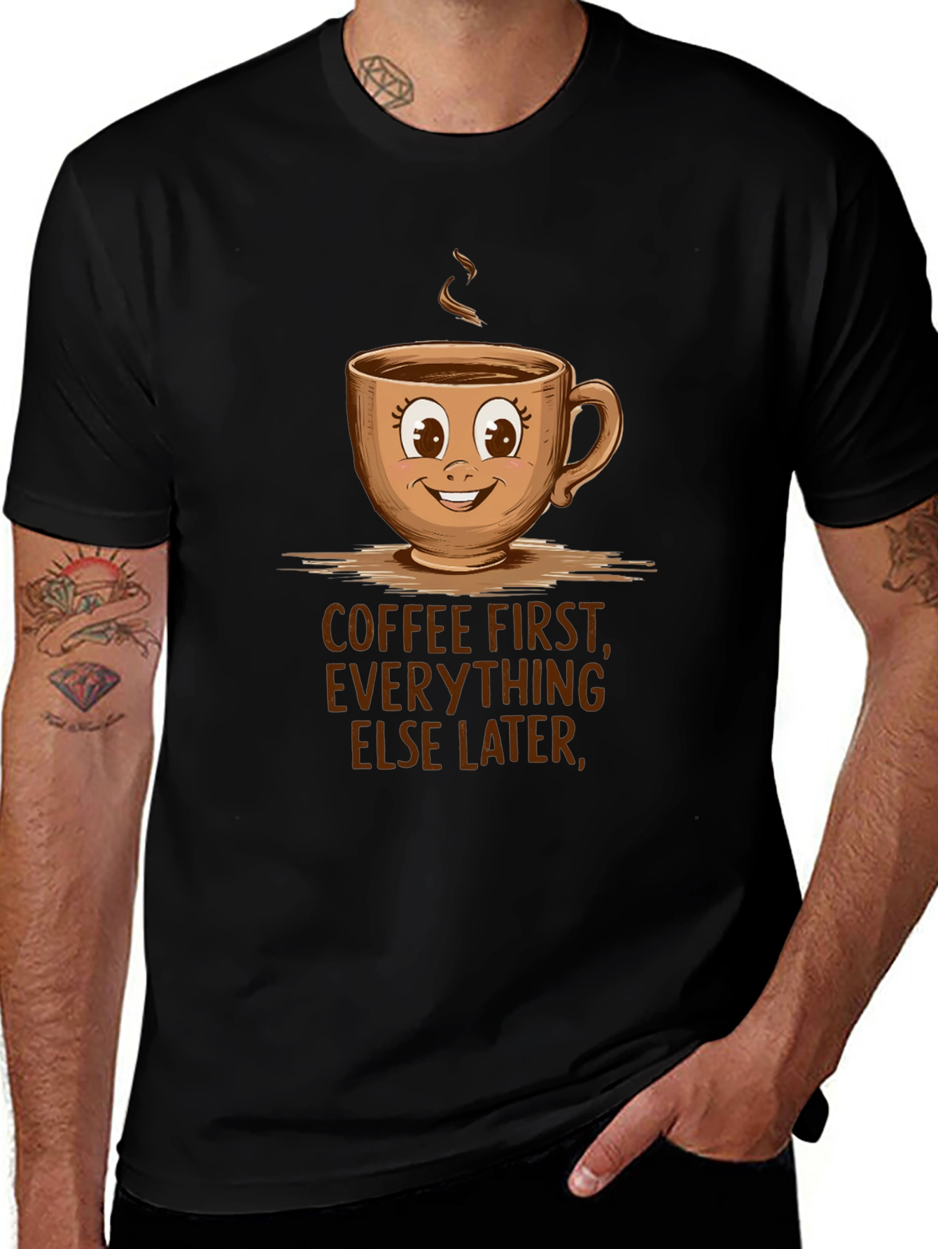 Variant 3 of Coffee First Graphic T-Shirt