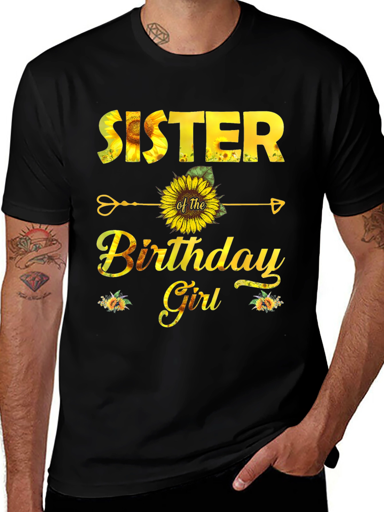 Variant 17 of Sister of the Birthday Girl Sunflower T-Shirt
