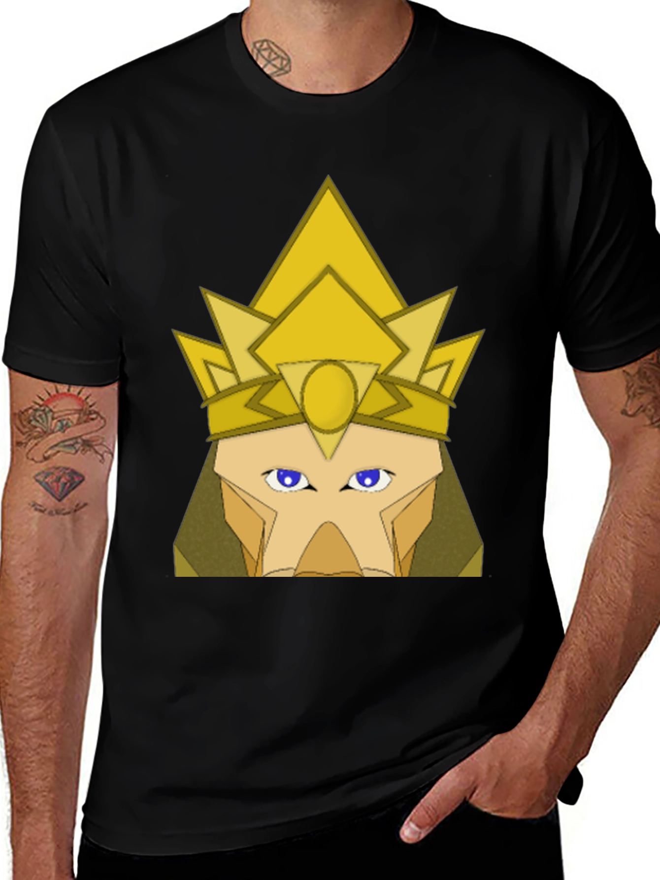 Variant 12 of Geometric Crown Graphic Tee - Black