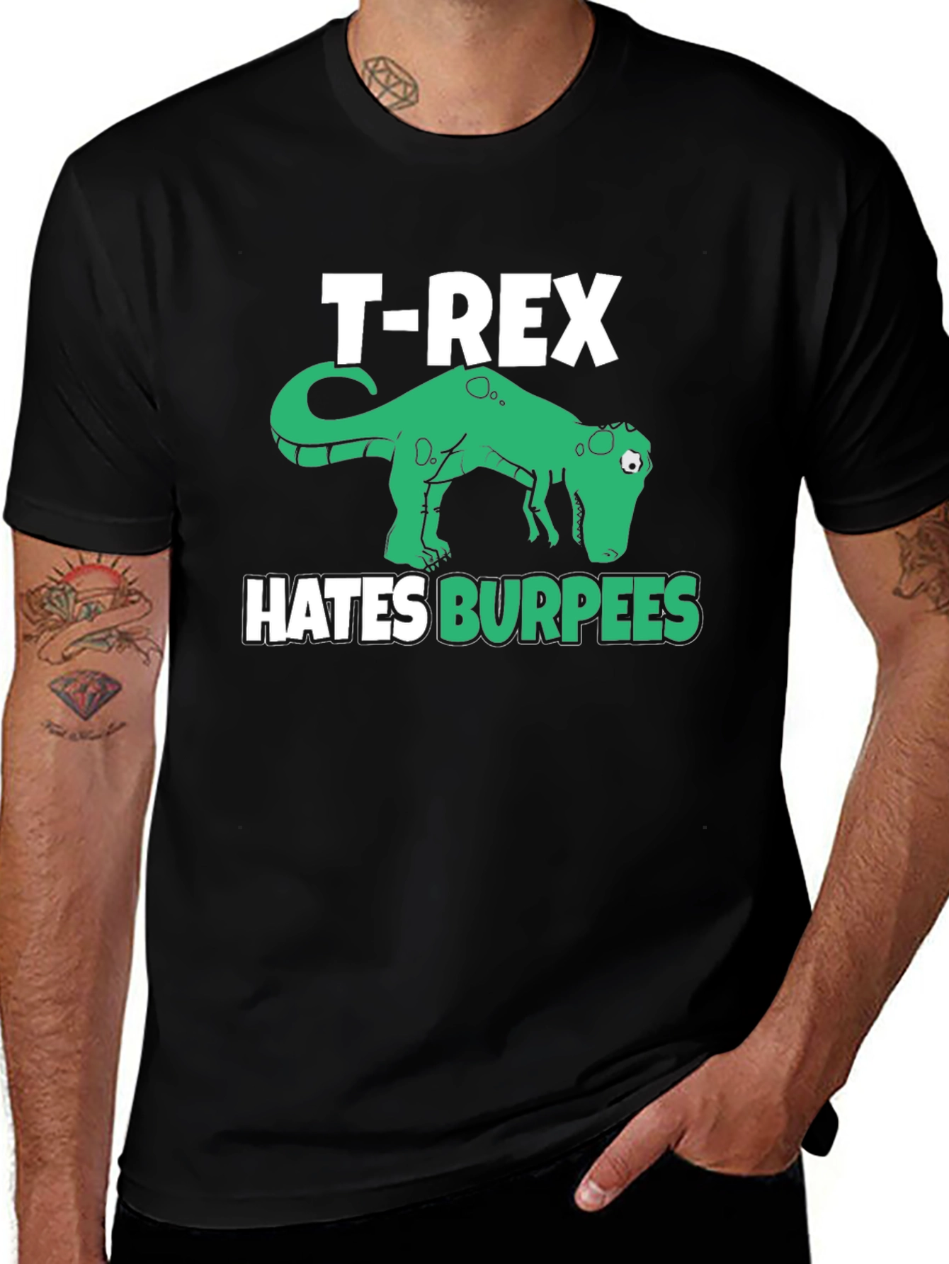 Variant 18 of T-Rex Hates Burpees Funny Workout T-Shirt