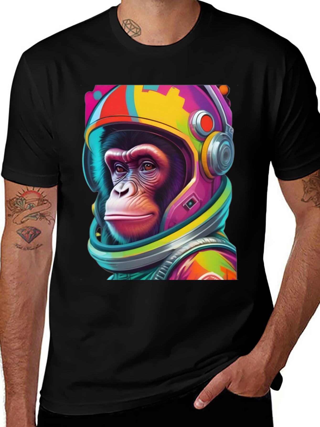 Variant 12 of Astro Chimpanzee Graphic Tee
