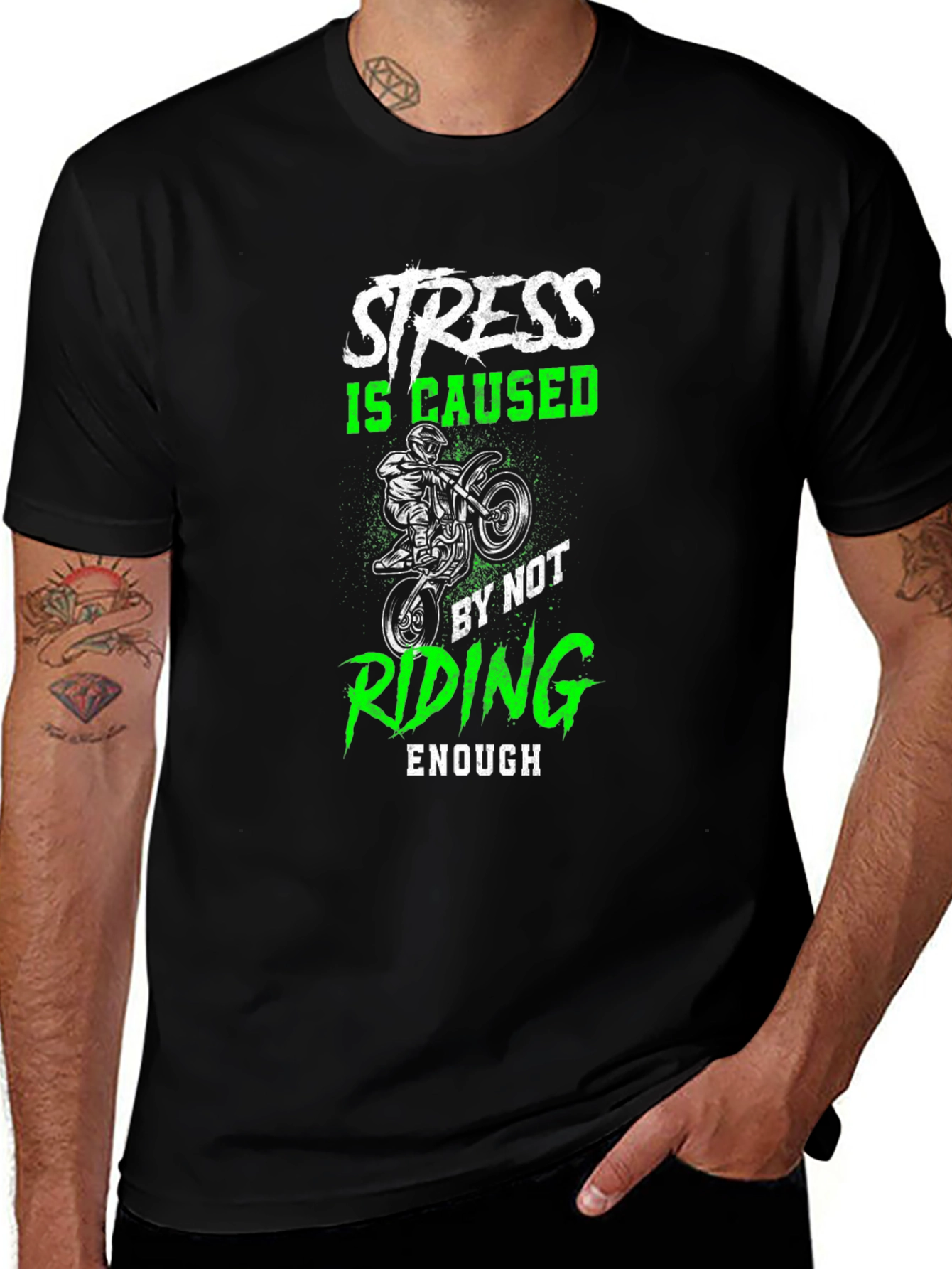 Variant 25 of Stress Riding Graphic Tee - Biker T-Shirt