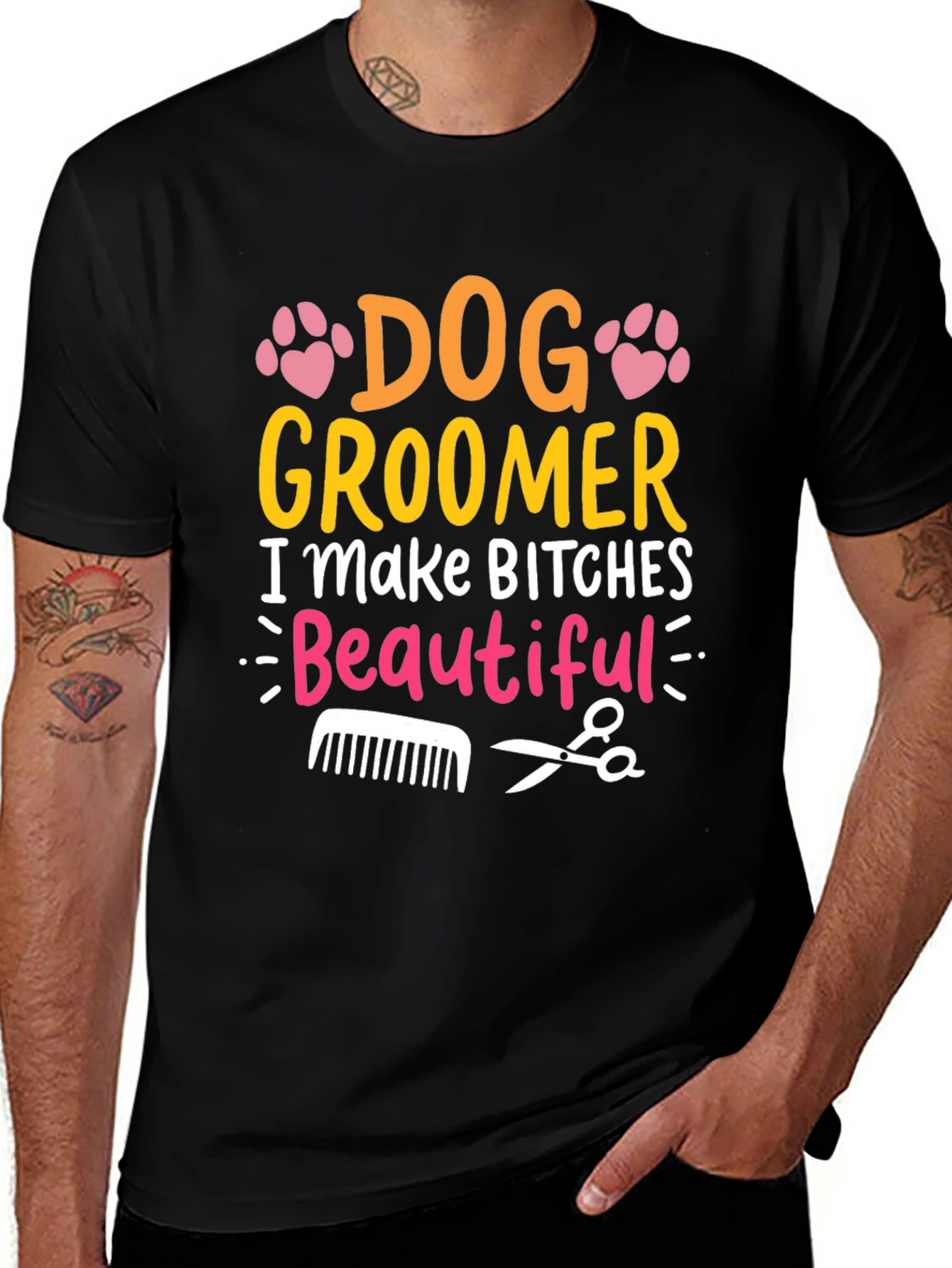 Black Dog Groomer Funny T-Shirt main image