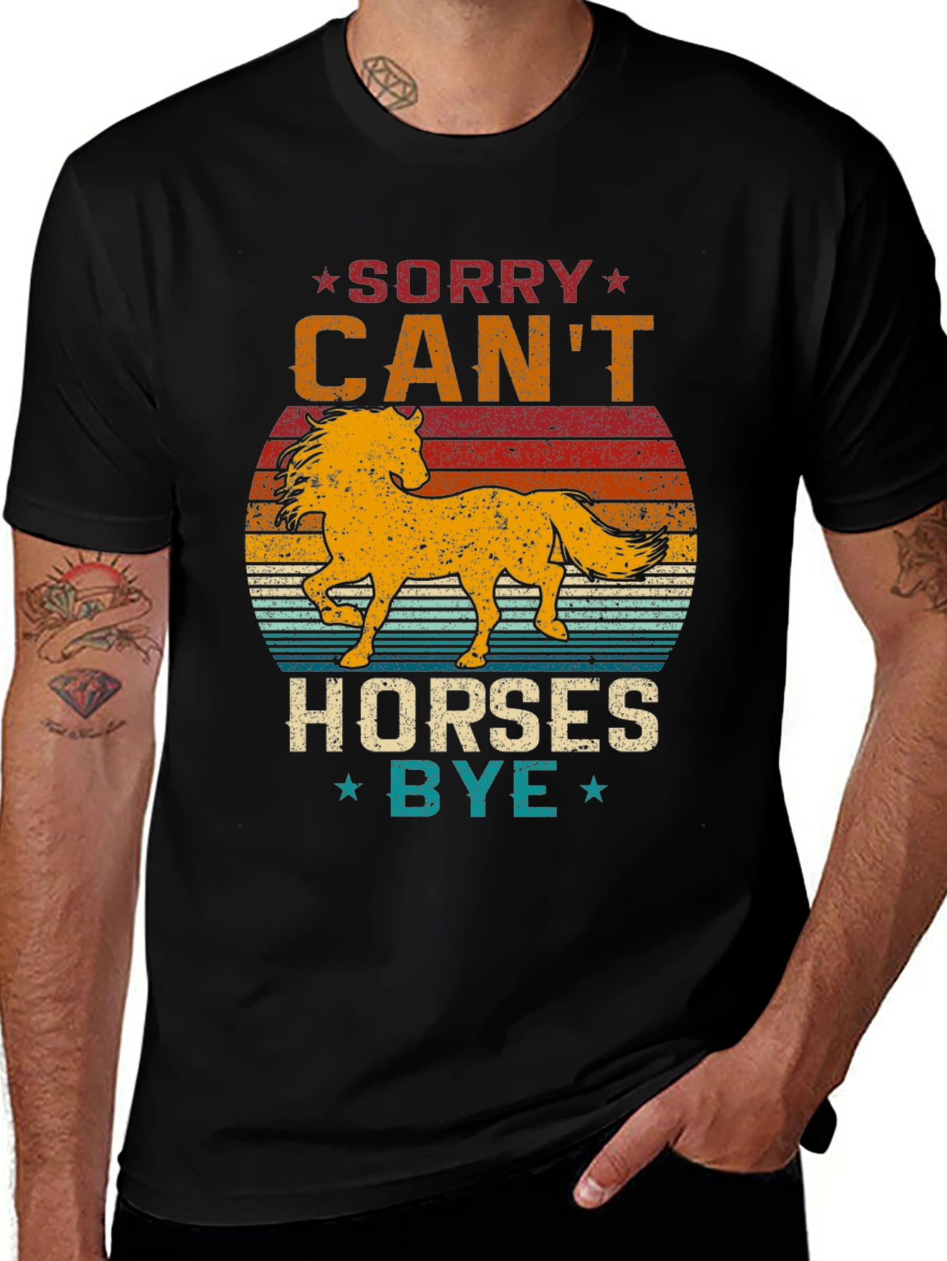 Variant 18 of Sorry Can't Horses Bye T-Shirt, Equestrian Tee