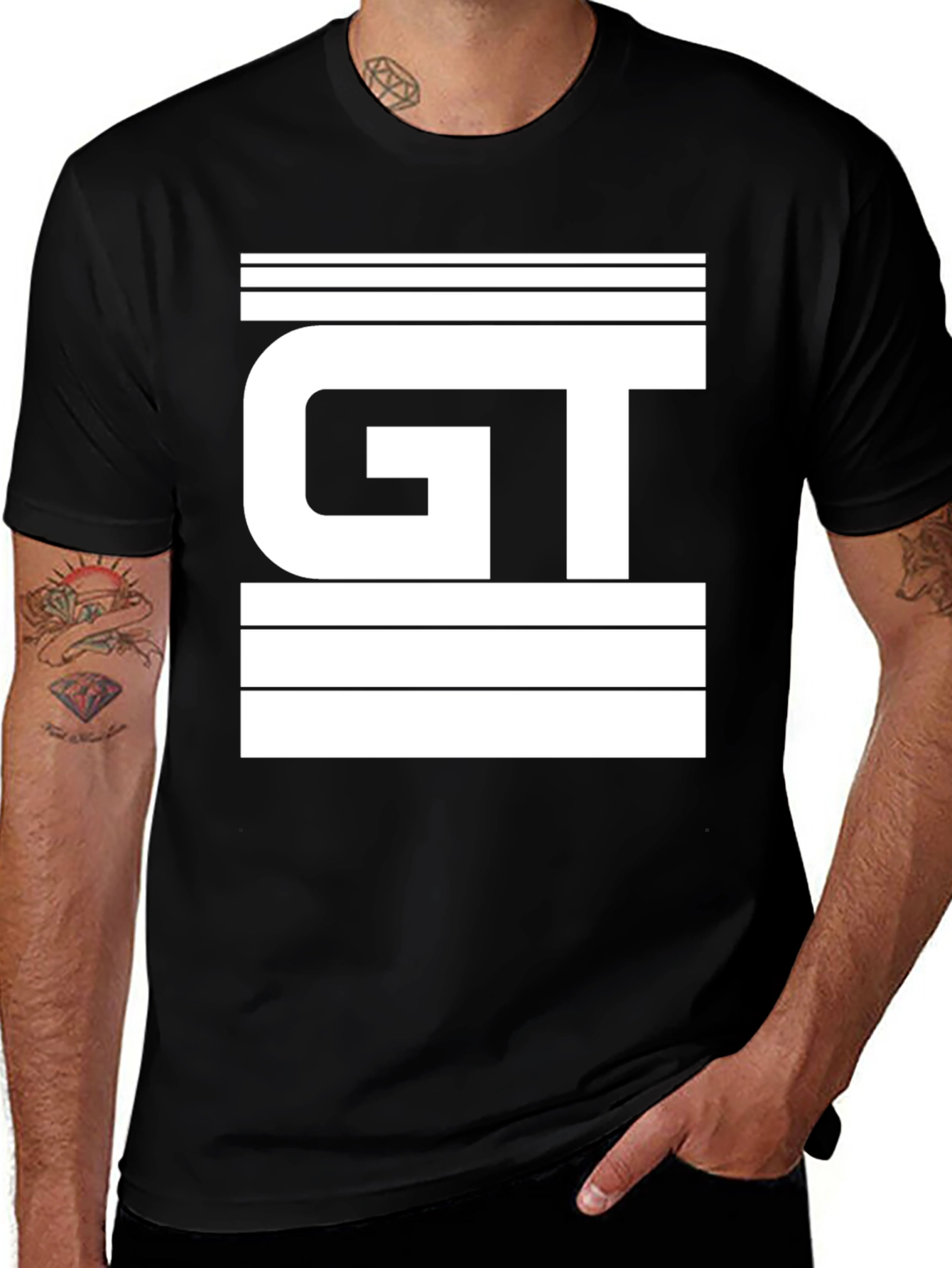 Variant 23 of GT Graphic Tee - Black Cotton Blend T-Shirt