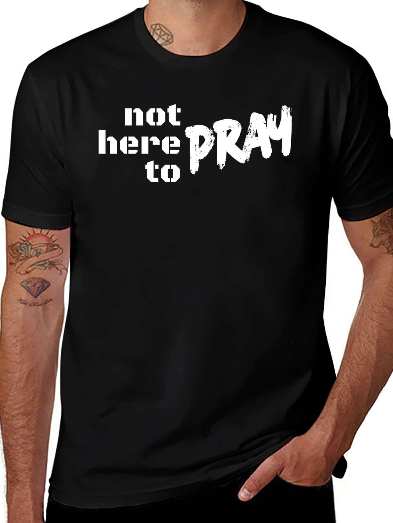 Variant 14 of Not Here To Pray Graphic Black T-Shirt