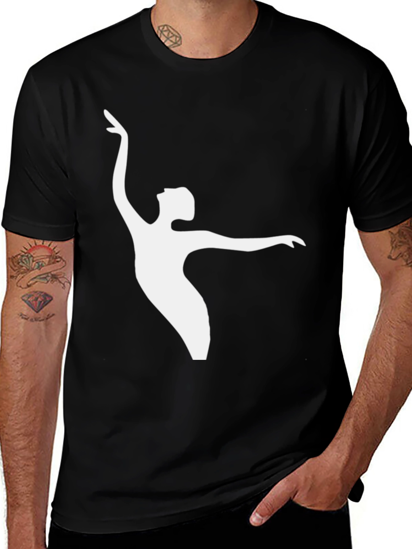Variant 5 of Black T-Shirt with Dancer Graphic