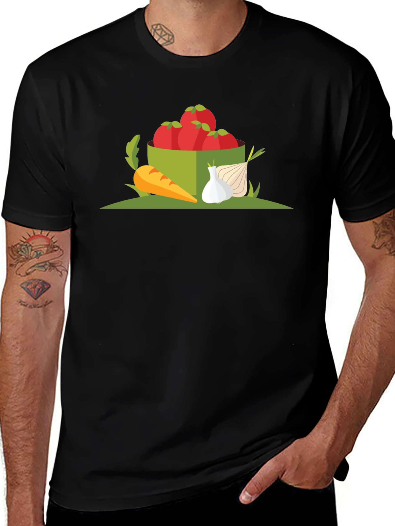 Variant 7 of Vegetable Garden Graphic Tee - Black