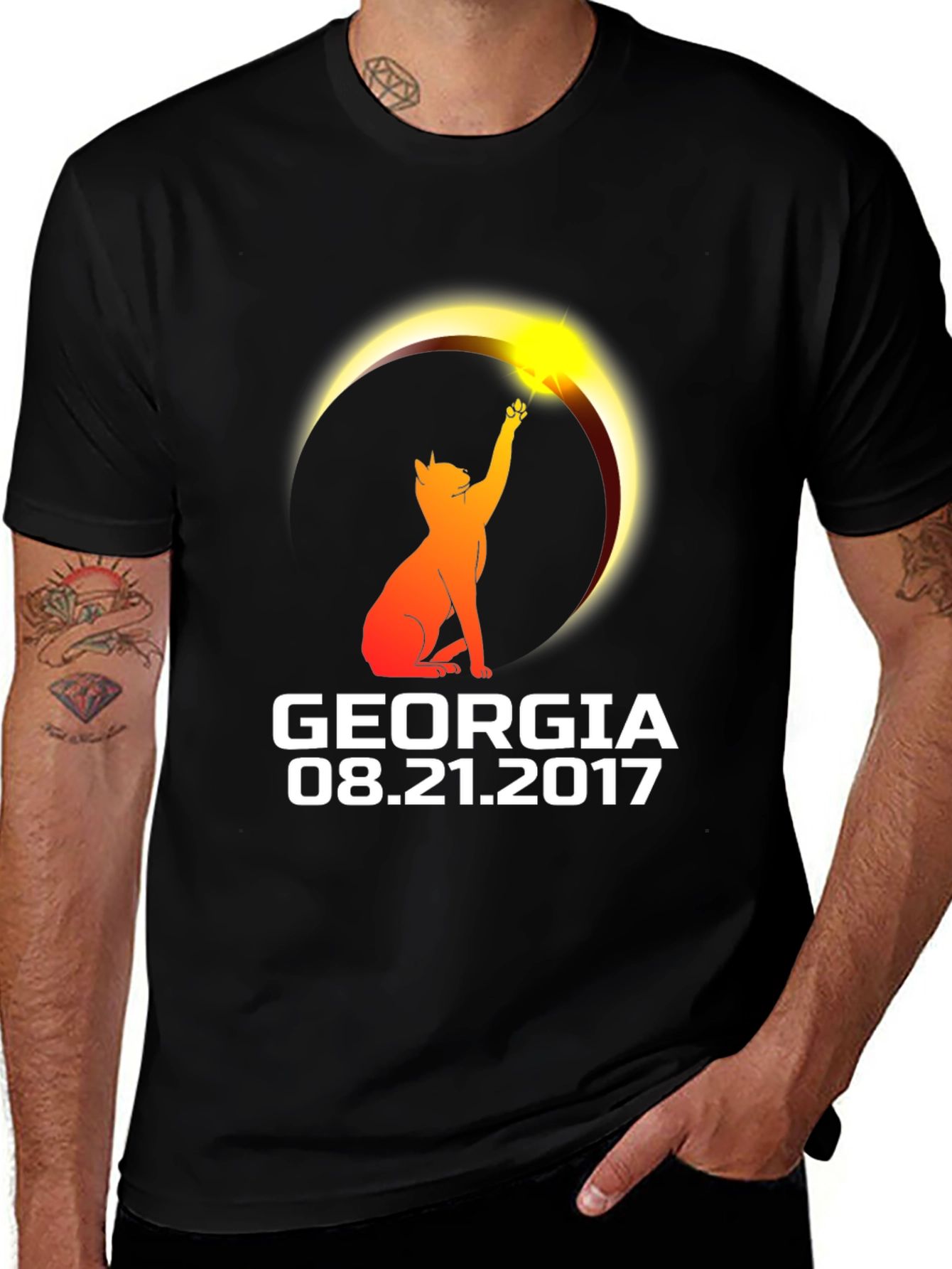 Variant 2 of Georgia Eclipse Cat Graphic T-Shirt