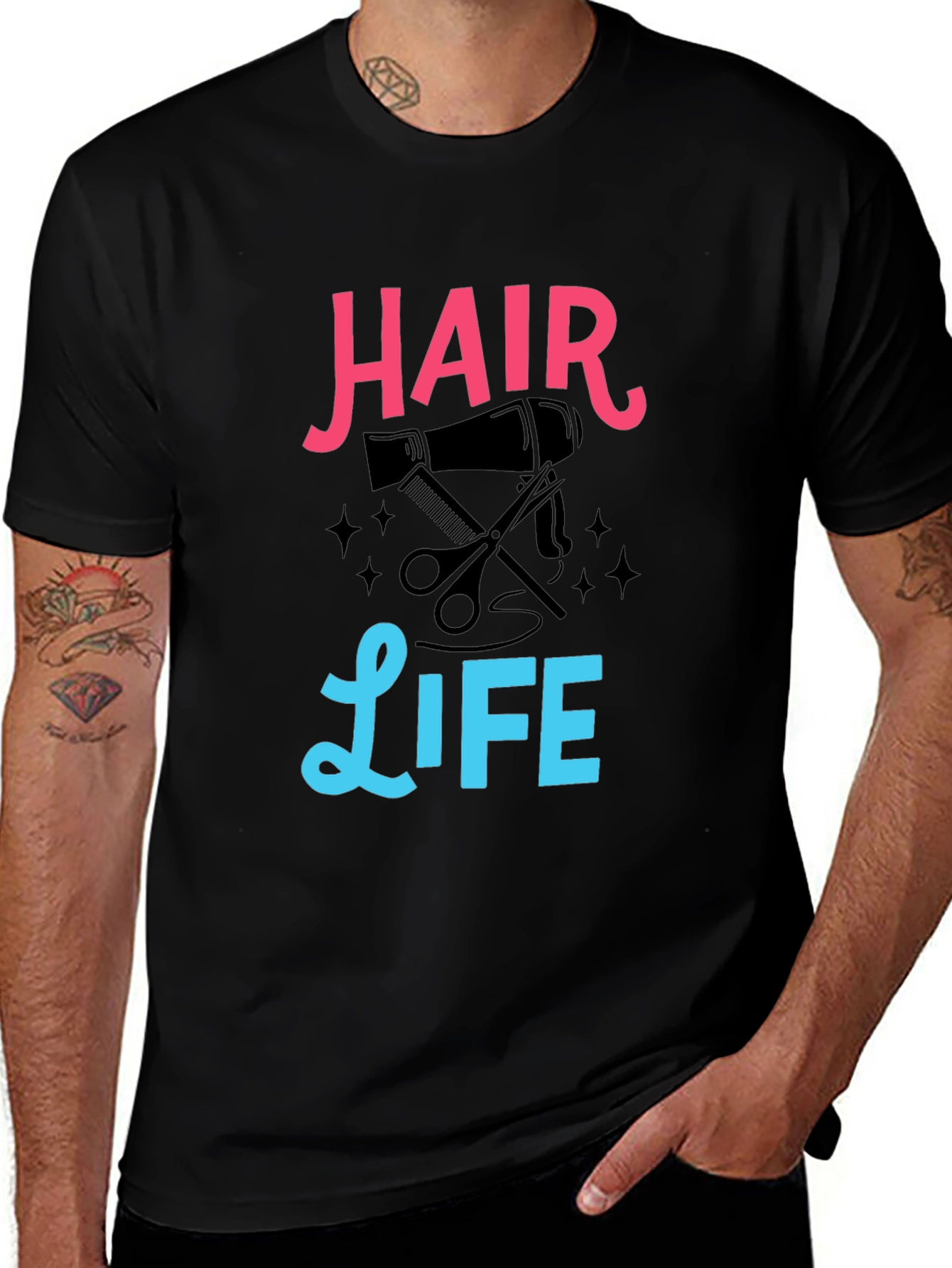 Variant 2 of Hair Life T-Shirt - Barber Stylist Tee