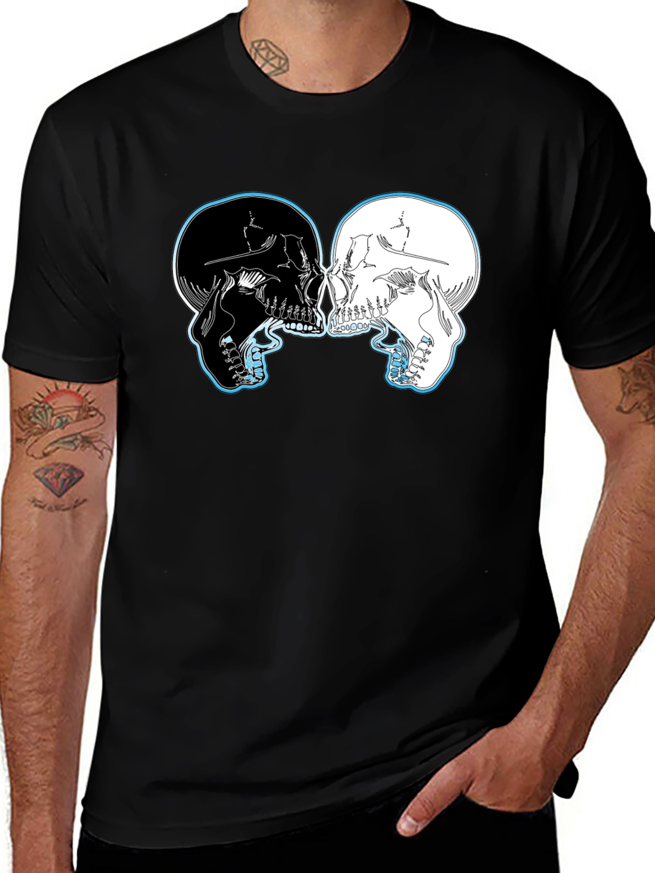 Variant 9 of Yin Yang Skulls Graphic T-Shirt