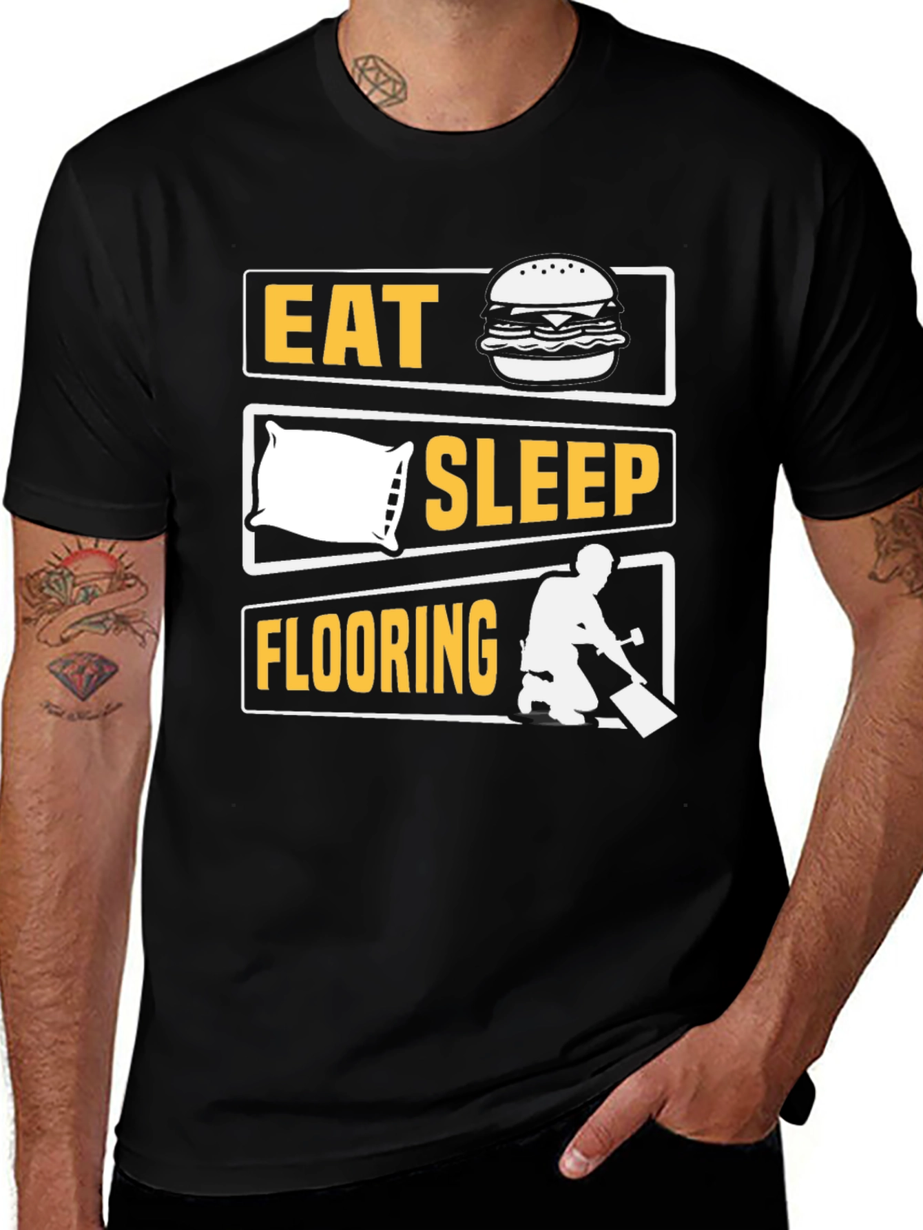 Variant 23 of Eat Sleep Flooring T-Shirt Funny Job Tee