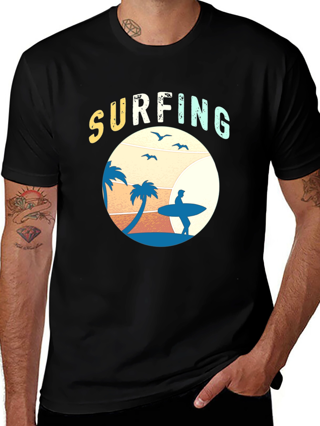 Variant 16 of Surfing Graphic Tee - Beach Vibes T-Shirt