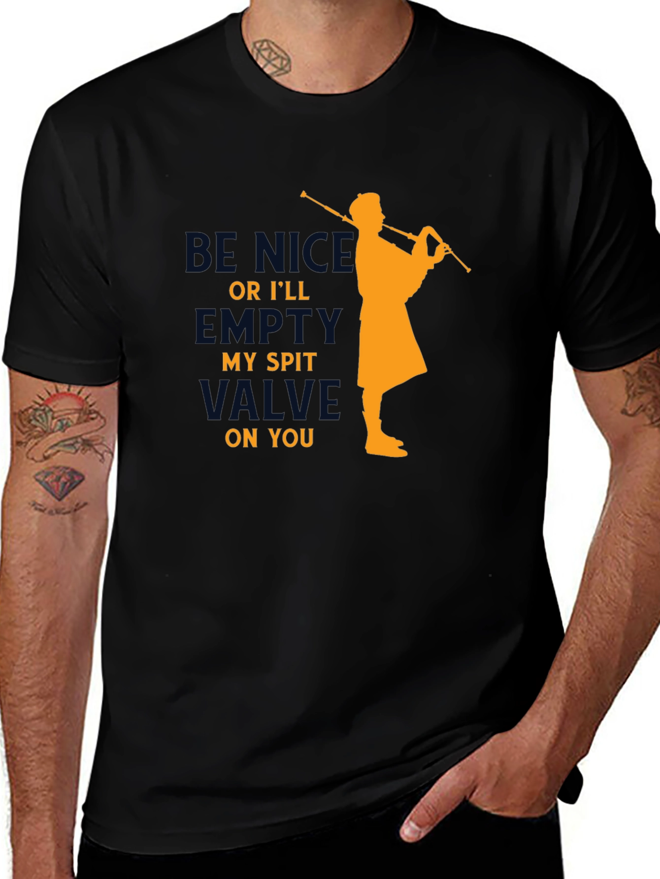Variant 27 of Funny Bagpipe Player T-Shirt - Empty My Spit Valve