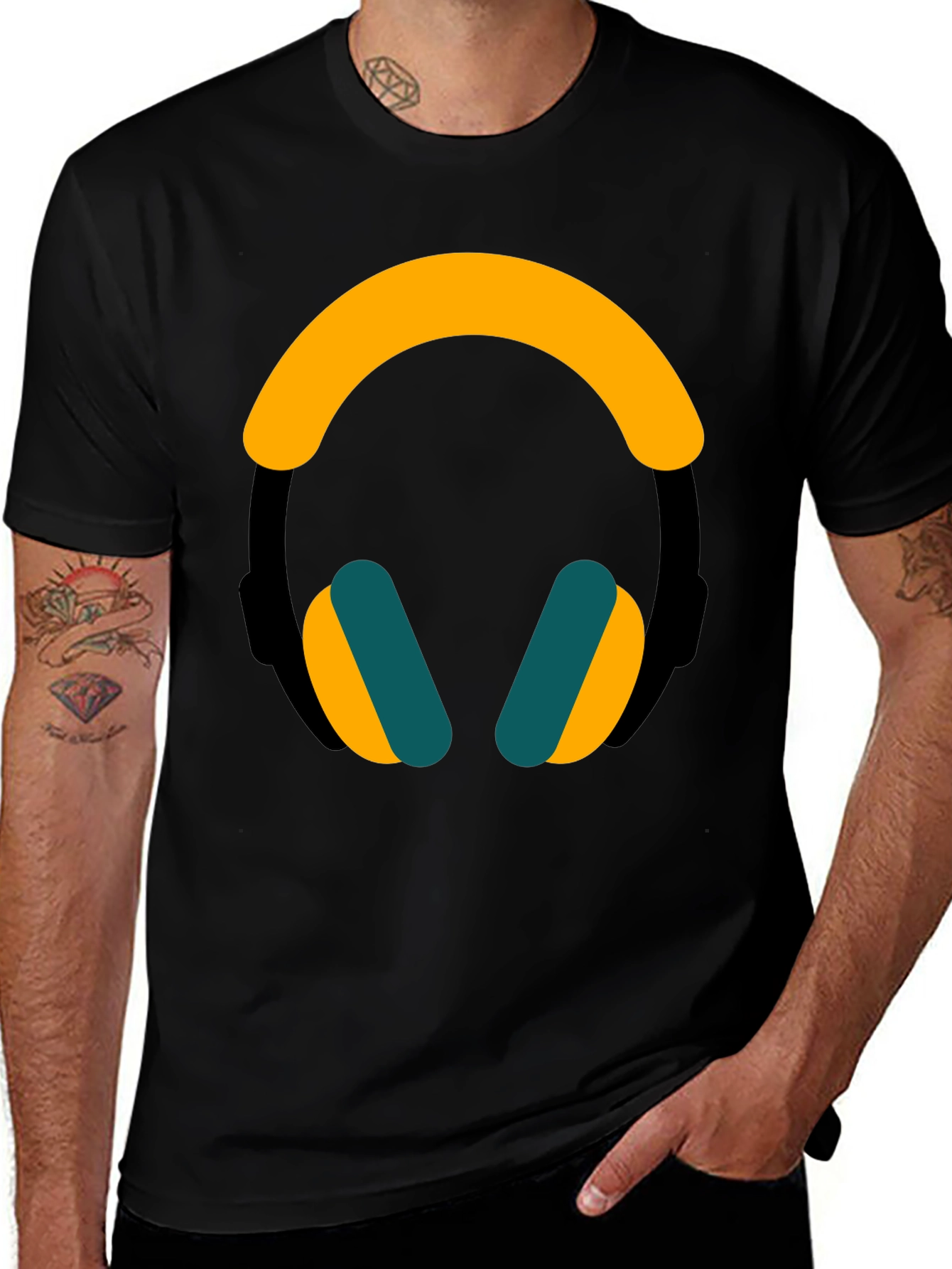 Variant 23 of Stylish Headphone Graphic T-Shirt - Music Lover Tee