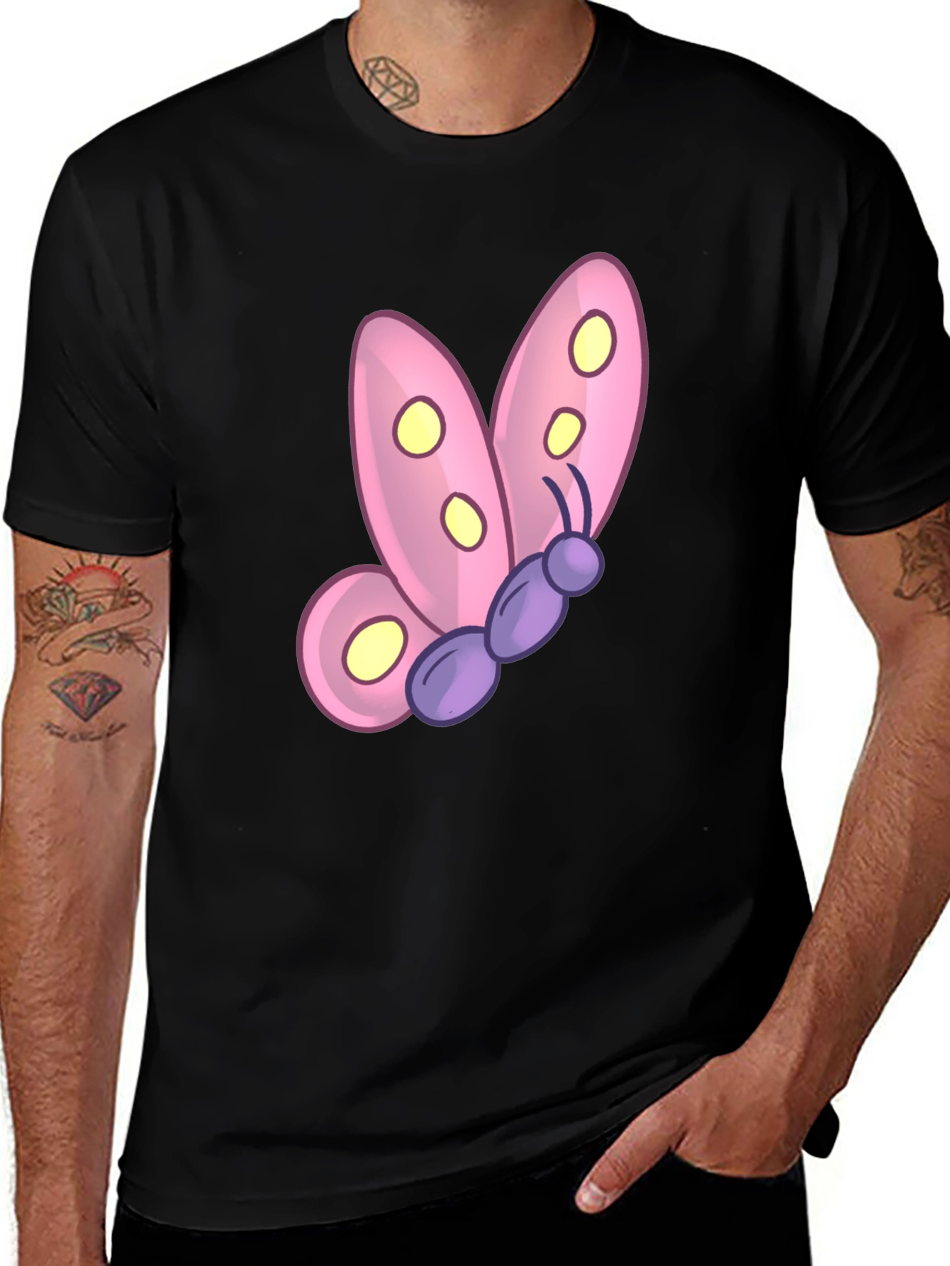 Variant 5 of Butterfly Graphic Black T-Shirt