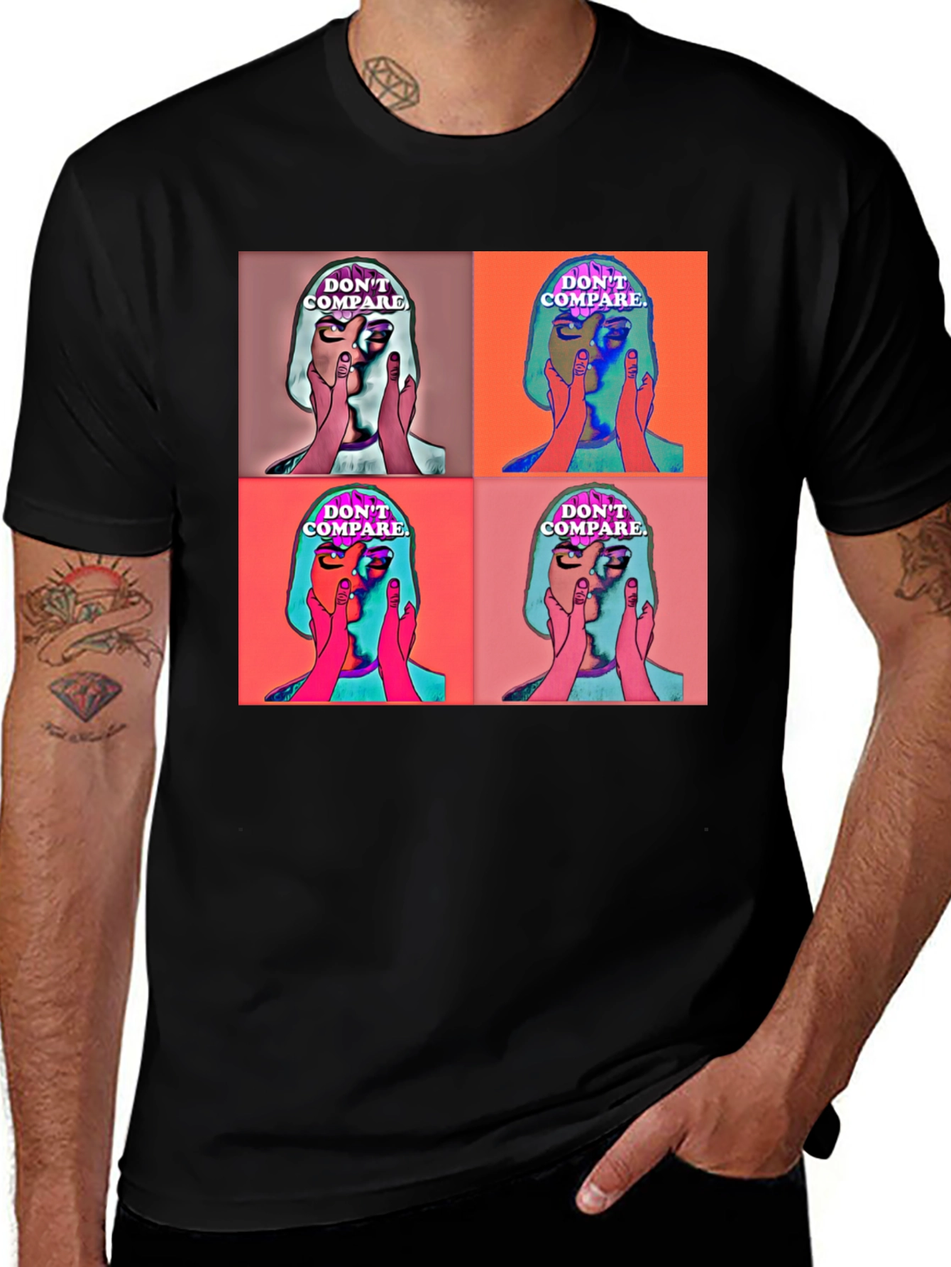 Variant 6 of Don't Compare Graphic Print Black T-Shirt