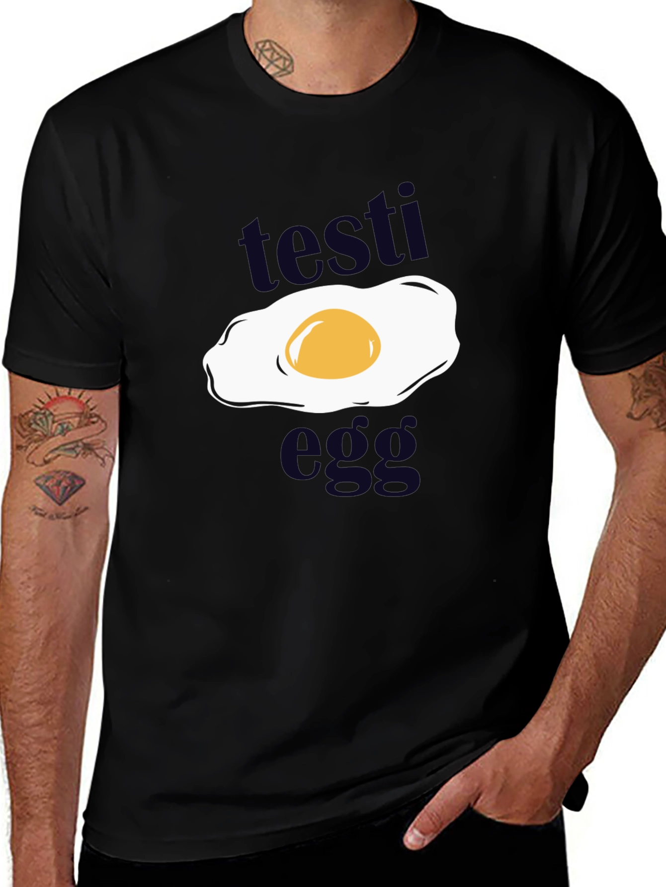 Variant 19 of Testi Egg Graphic T-Shirt - Funny Novelty Tee