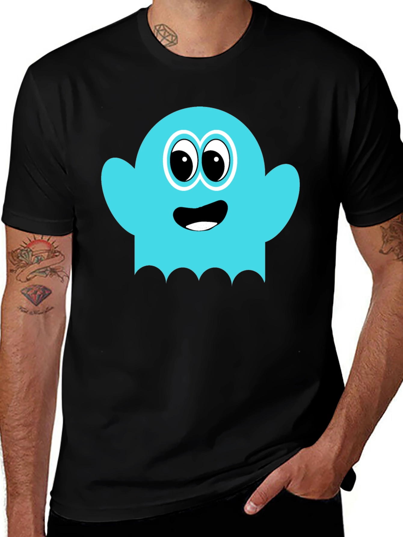 Fun Ghost Graphic Tee - Soft Cotton Blend