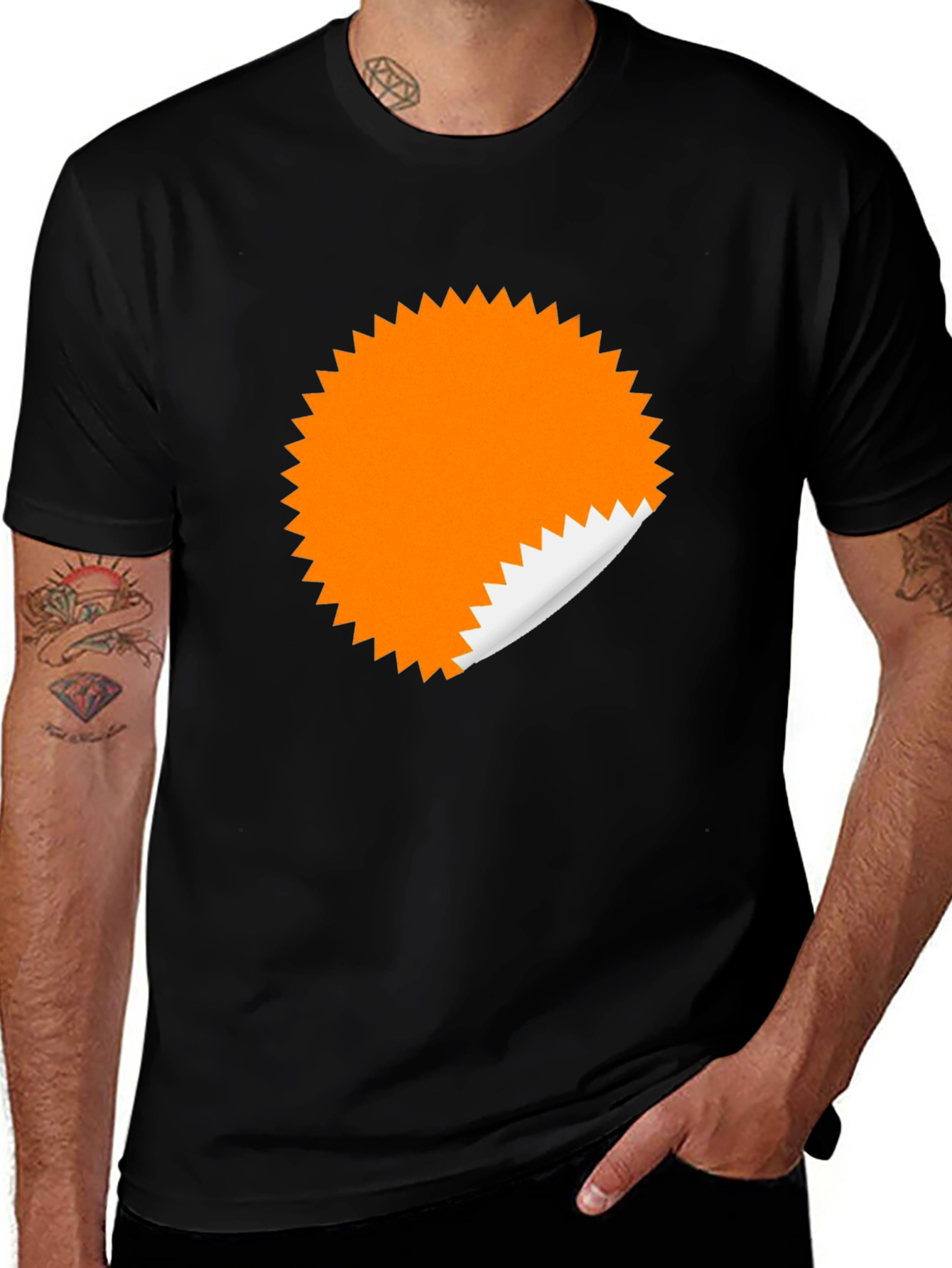 Variant 2 of Novelty Graphic Tee - Orange Sticker Design