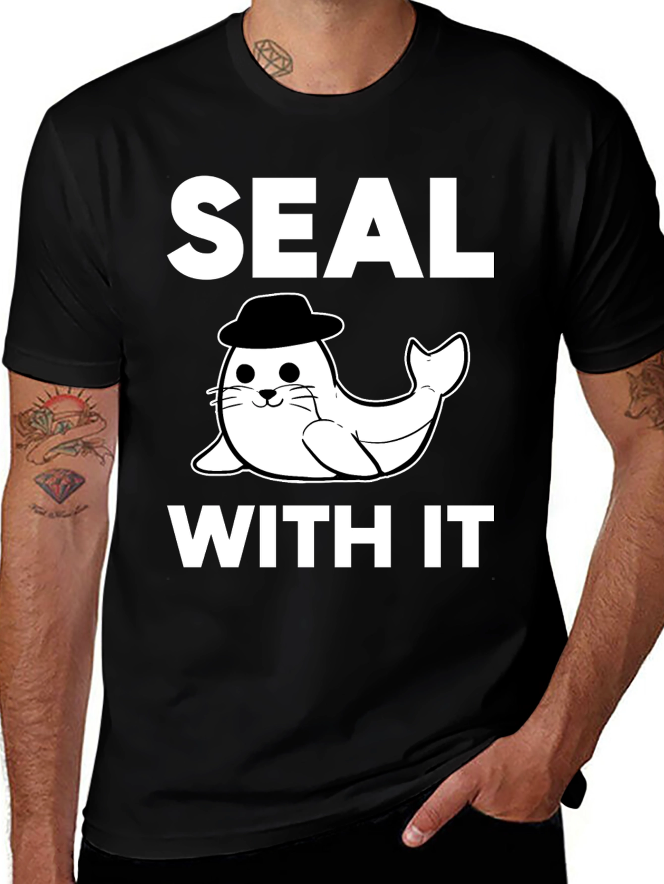 Variant 18 of Seal With It Black Graphic Tee
