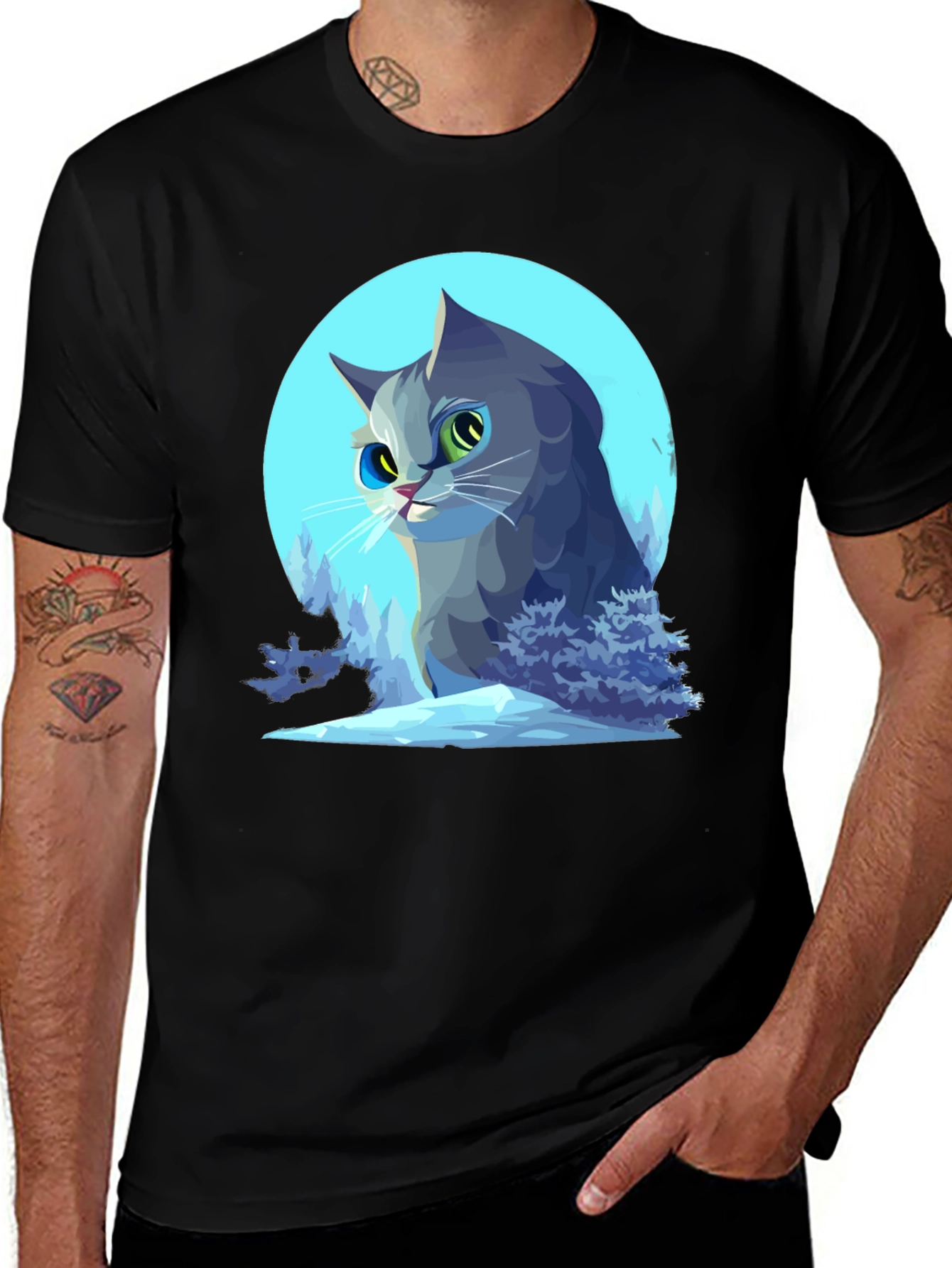 Variant 22 of Cool Cat Graphic Tee - Unique Animal Design