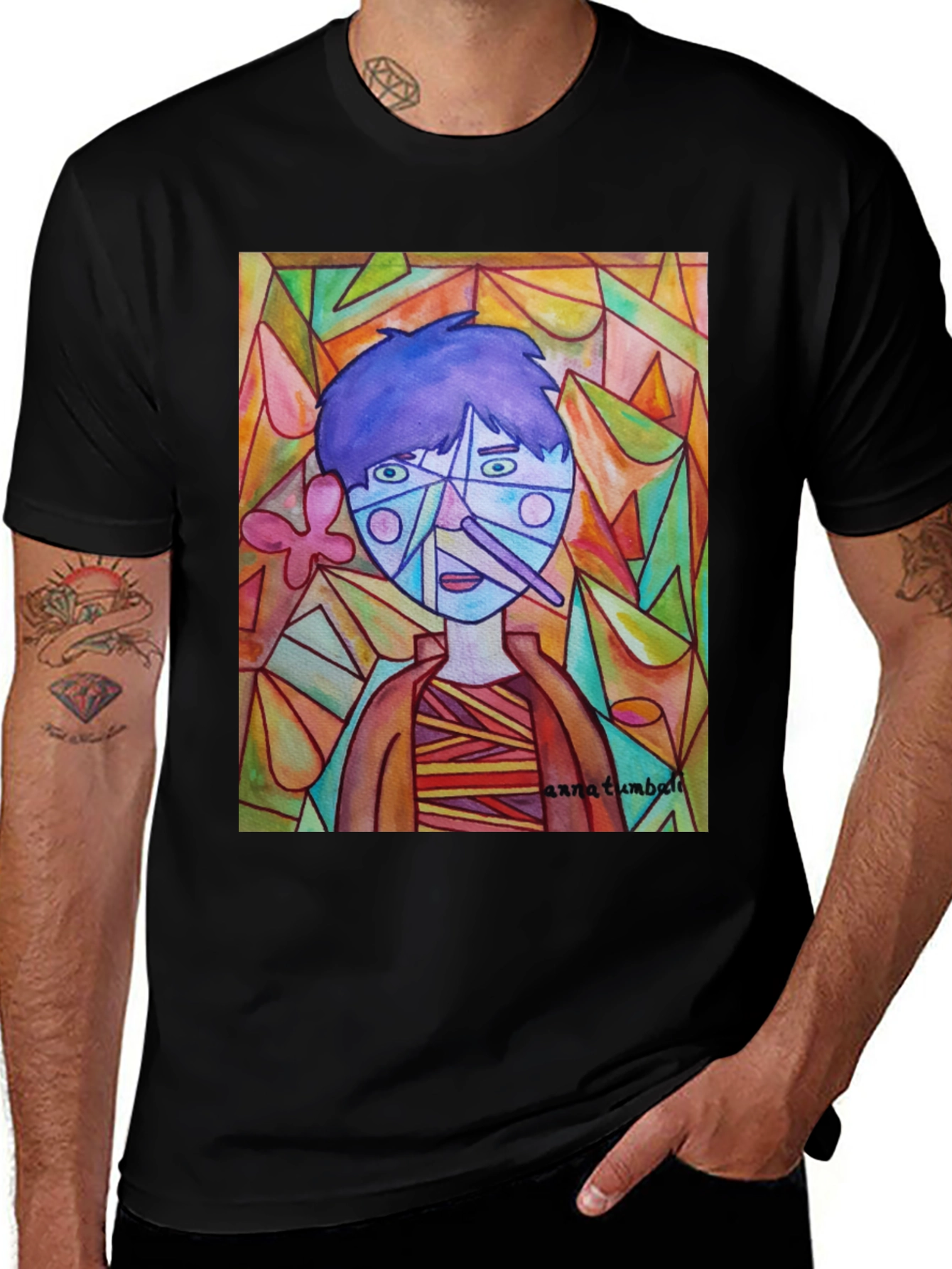 Variant 30 of Abstract Portrait Graphic Tee - Unique Art Shirt