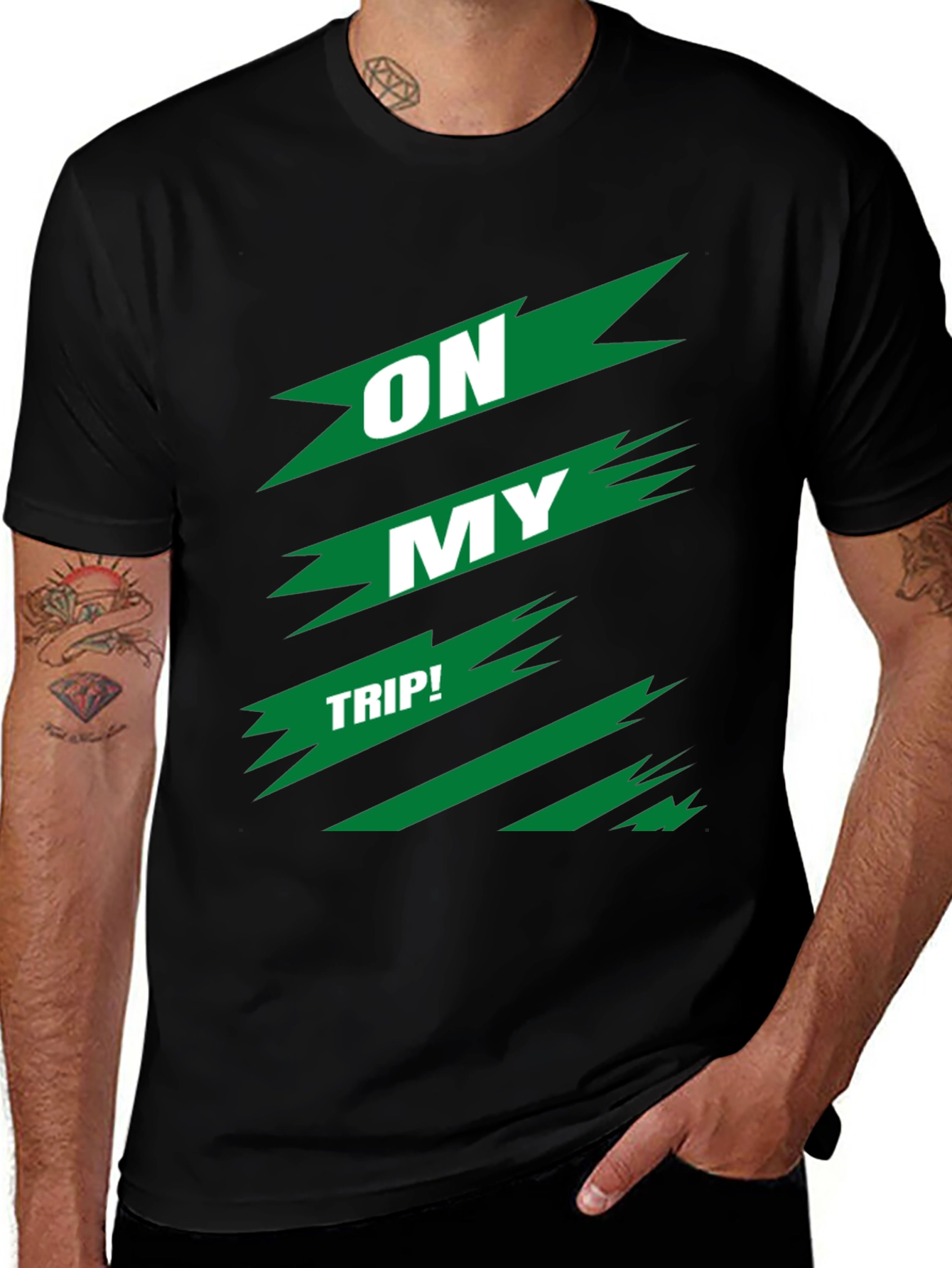 Variant 30 of On My Trip! Graphic Tee - Bold Green Design