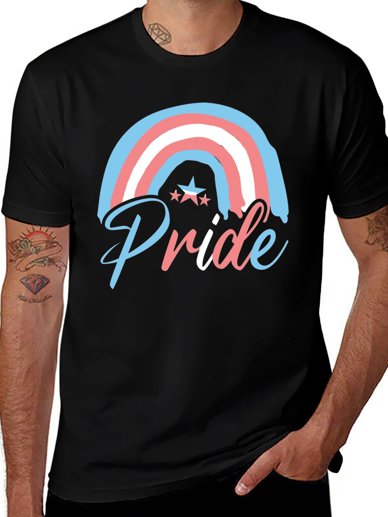 Variant 23 of Transgender Pride Rainbow Graphic T-Shirt