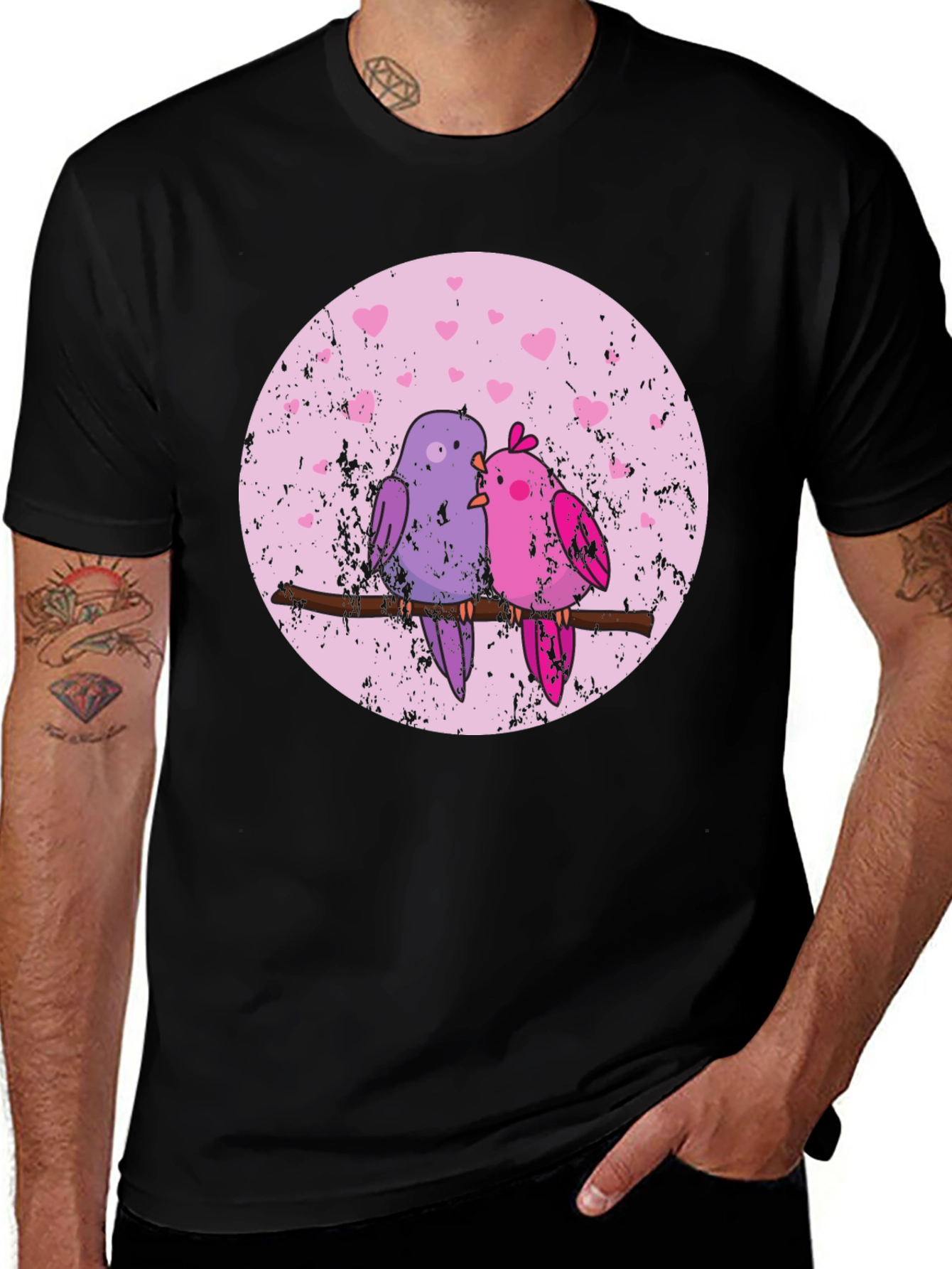 Variant 18 of Love Birds Graphic Tee - Cute Couple Design