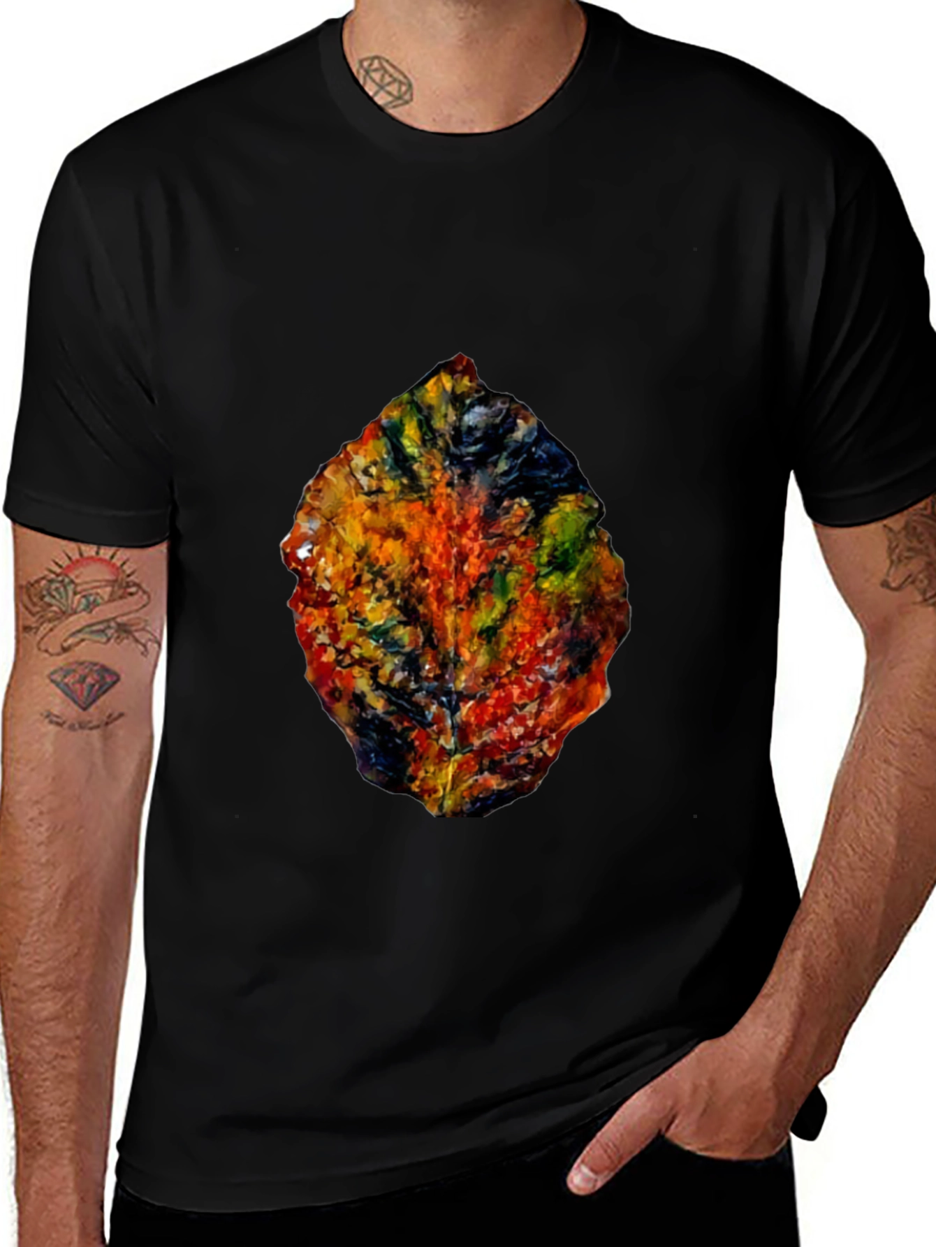 Variant 12 of Abstract Art Print Black T-Shirt
