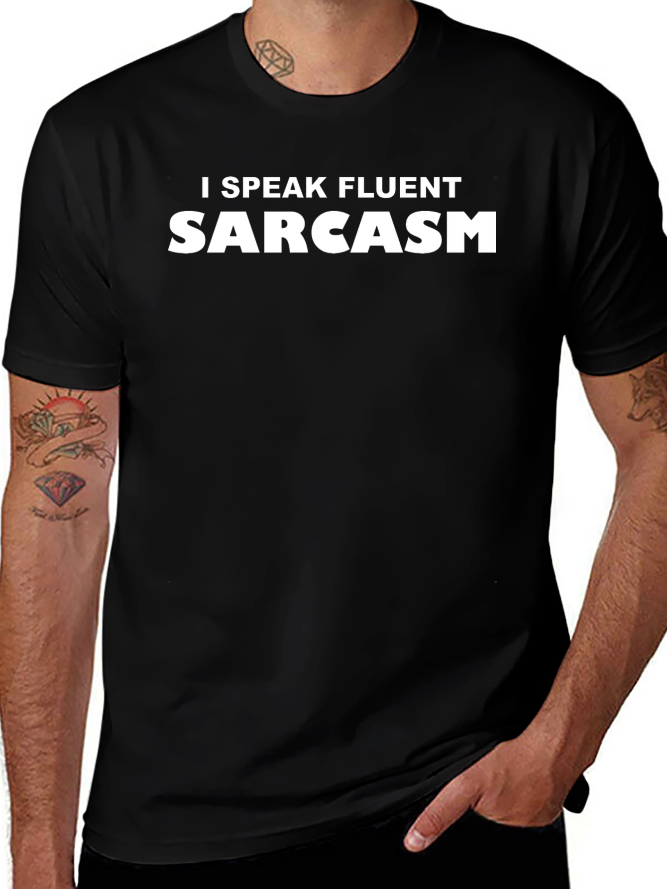 Black Fluent Sarcasm Tee - Funny Black T-Shirt main image