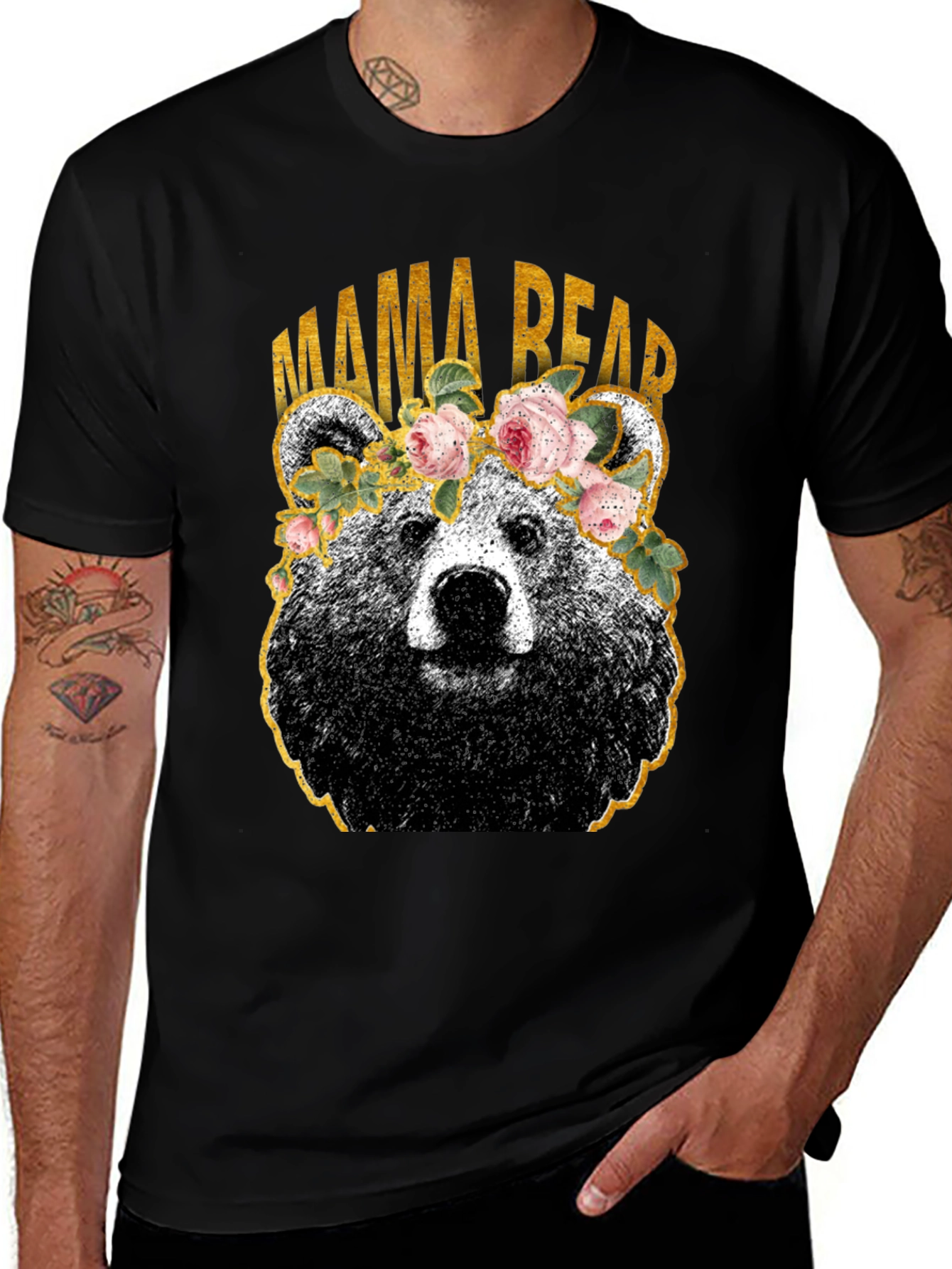 Variant 16 of Mama Bear Graphic T-Shirt - Floral Crown