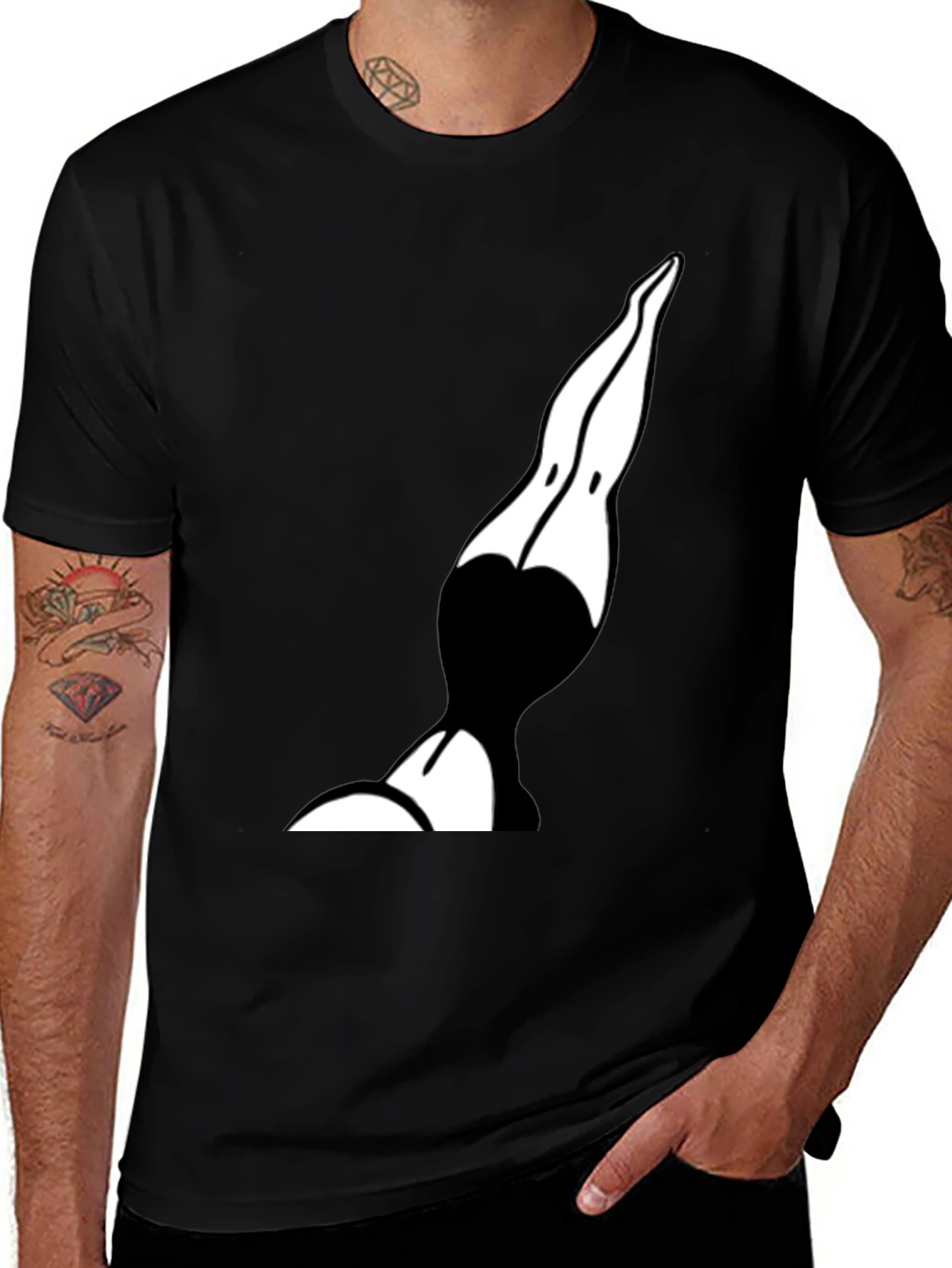 Variant 24 of Black T-Shirt with Diver Graphic