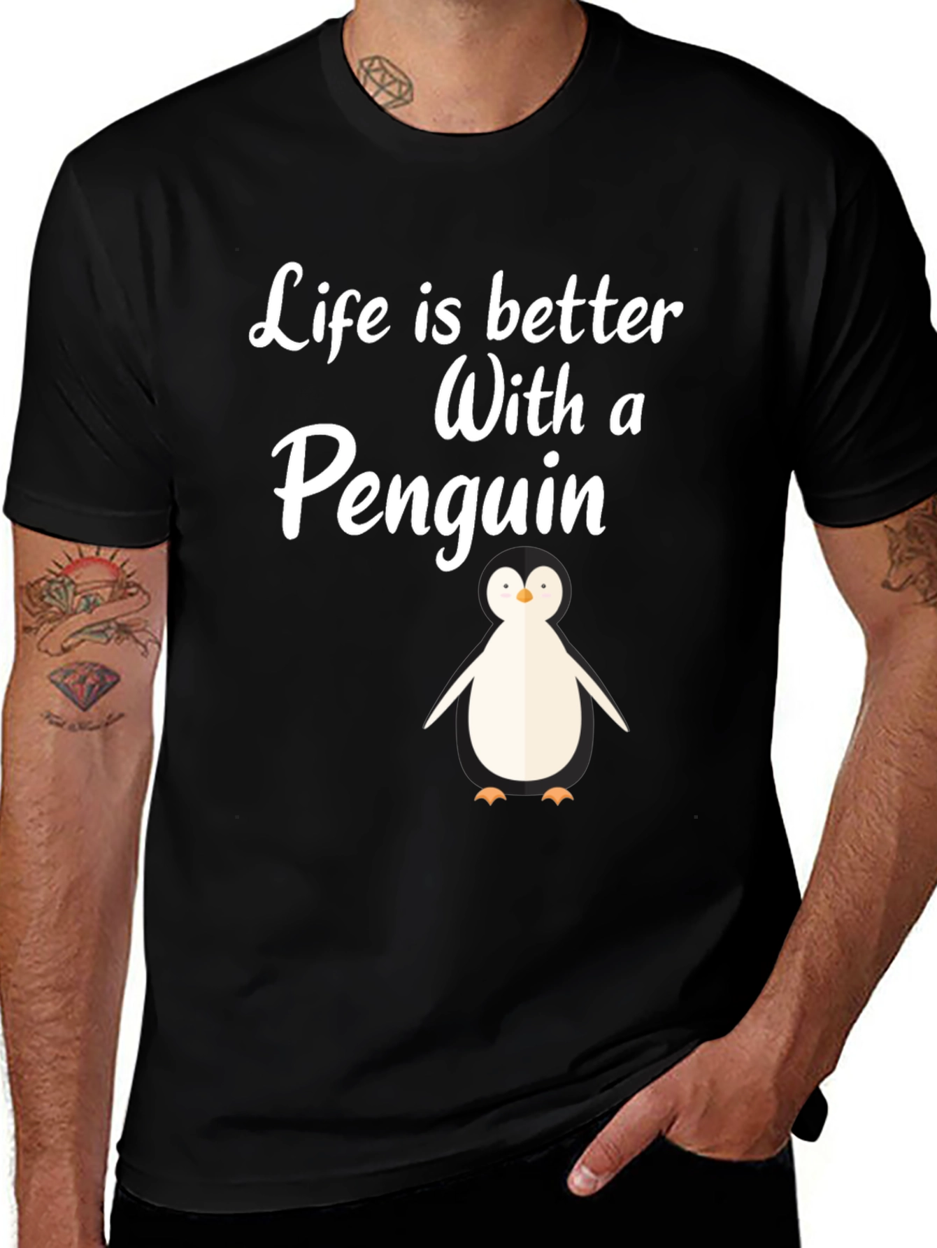 Variant 7 of Life is Better With a Penguin Graphic Tee