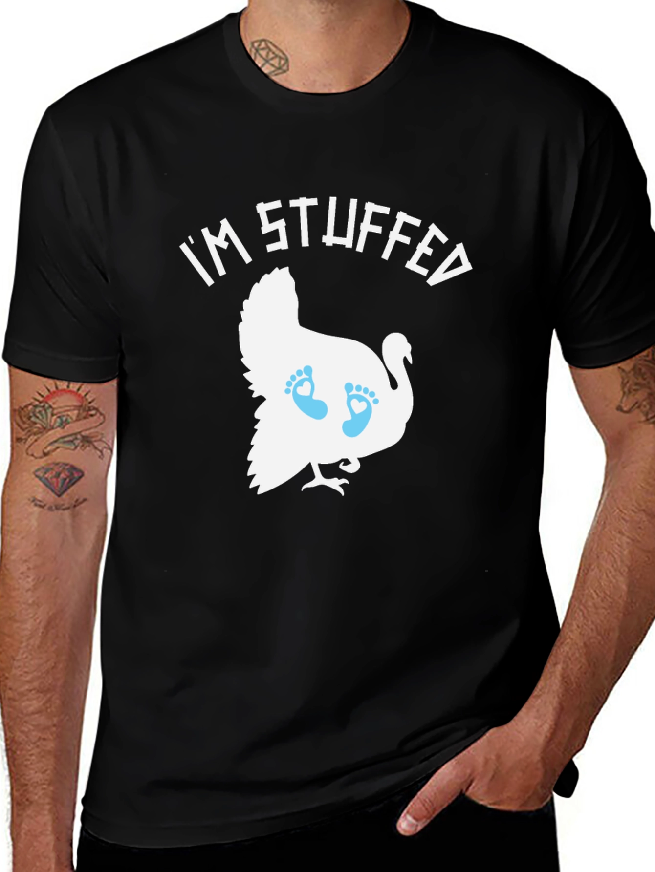 I'm Stuffed Turkey Baby Reveal T-Shirt